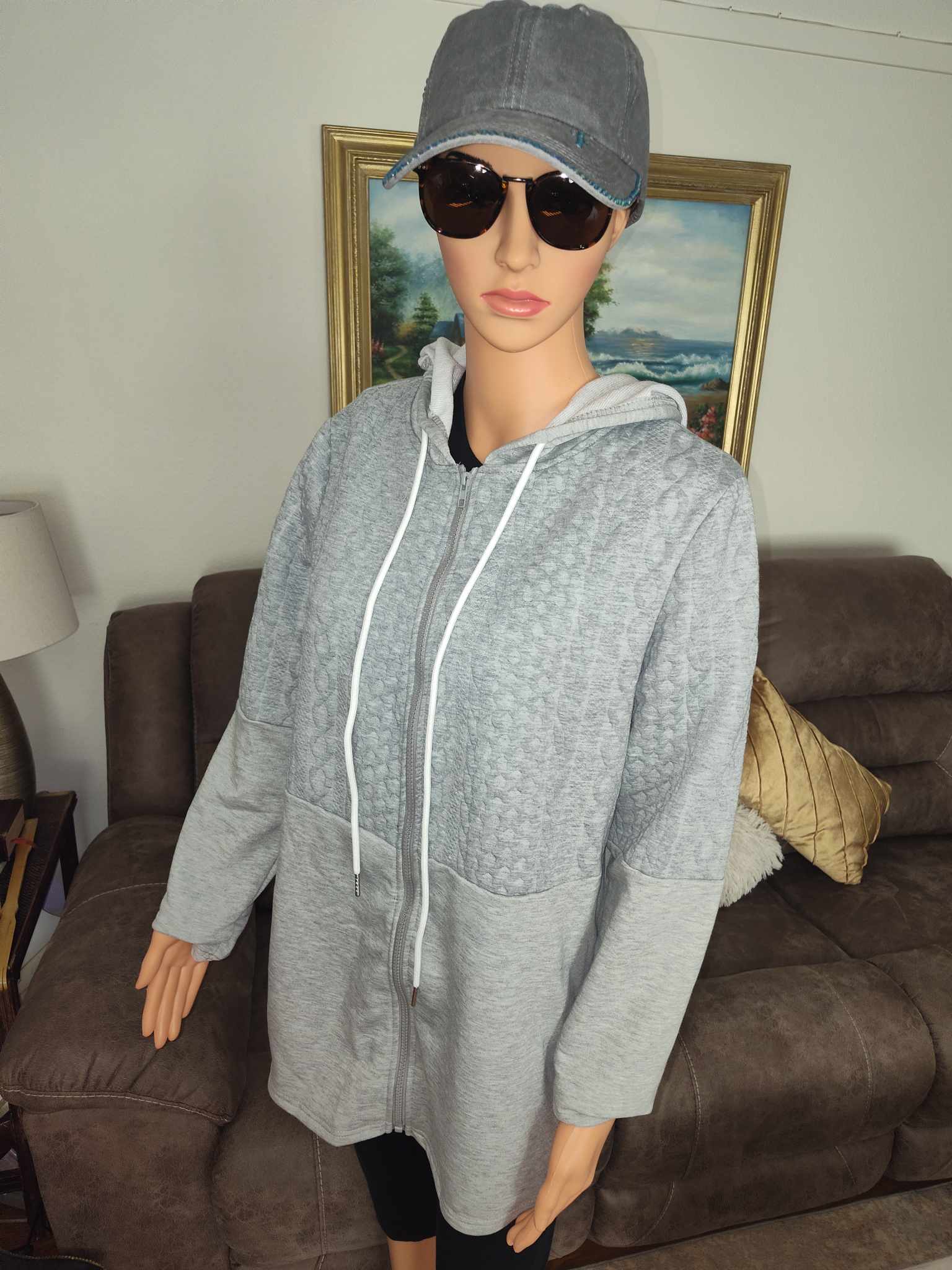 Gray Full Zip Hoodie 