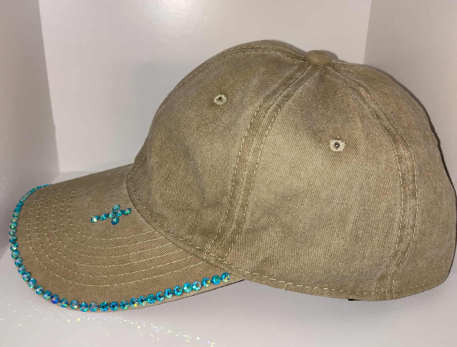 Embellished Khaki Baseball Cap