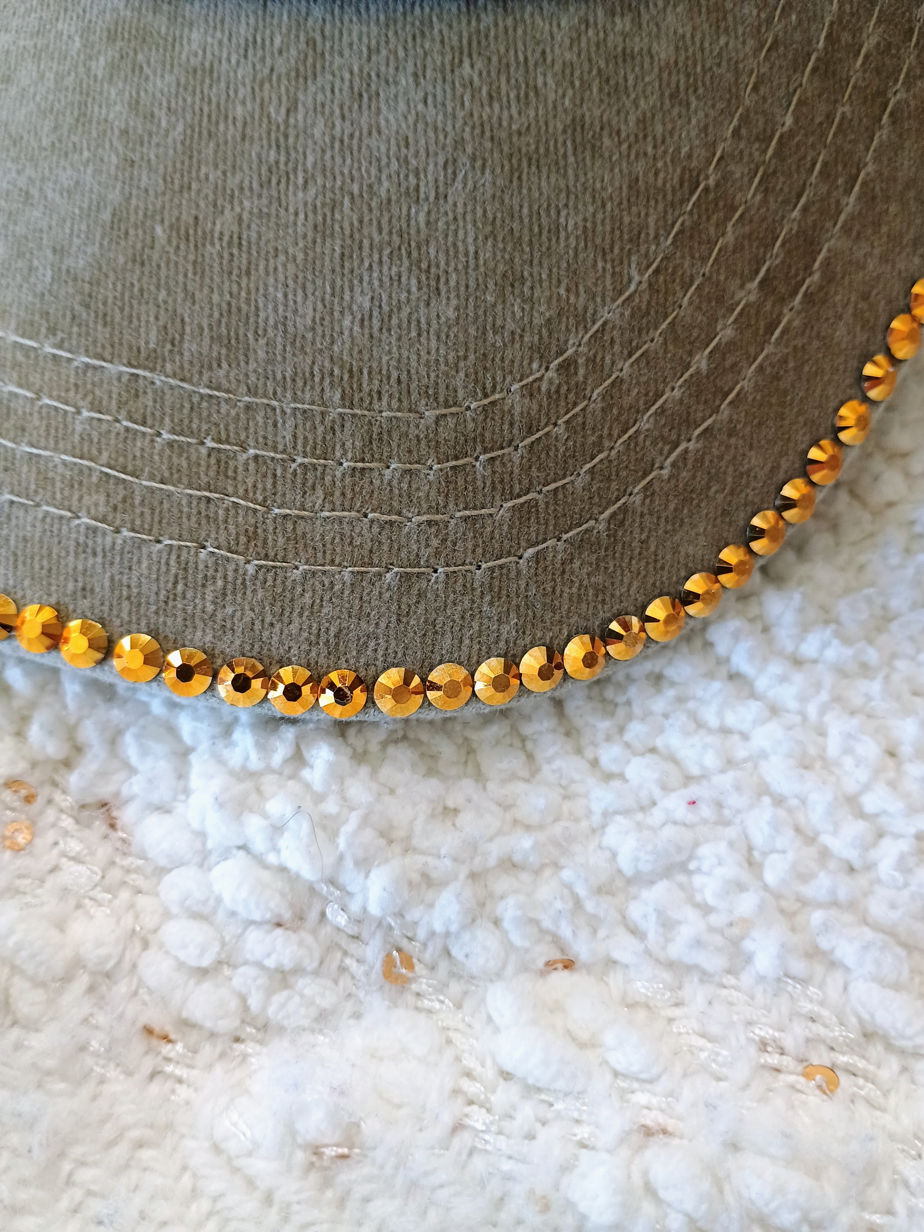 Brown Cap with Golden Beads (w/o symbols)
