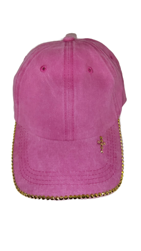 Pink Suede Baseball Cap **