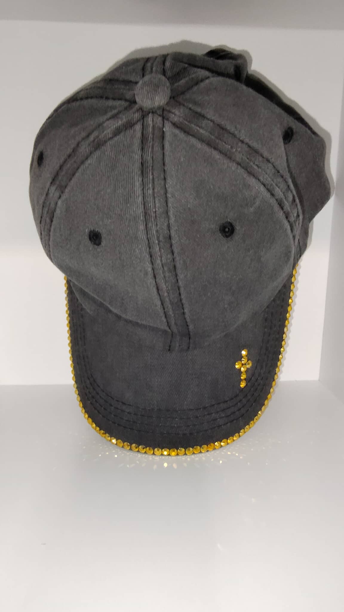 Black Cap with Gold Cross **