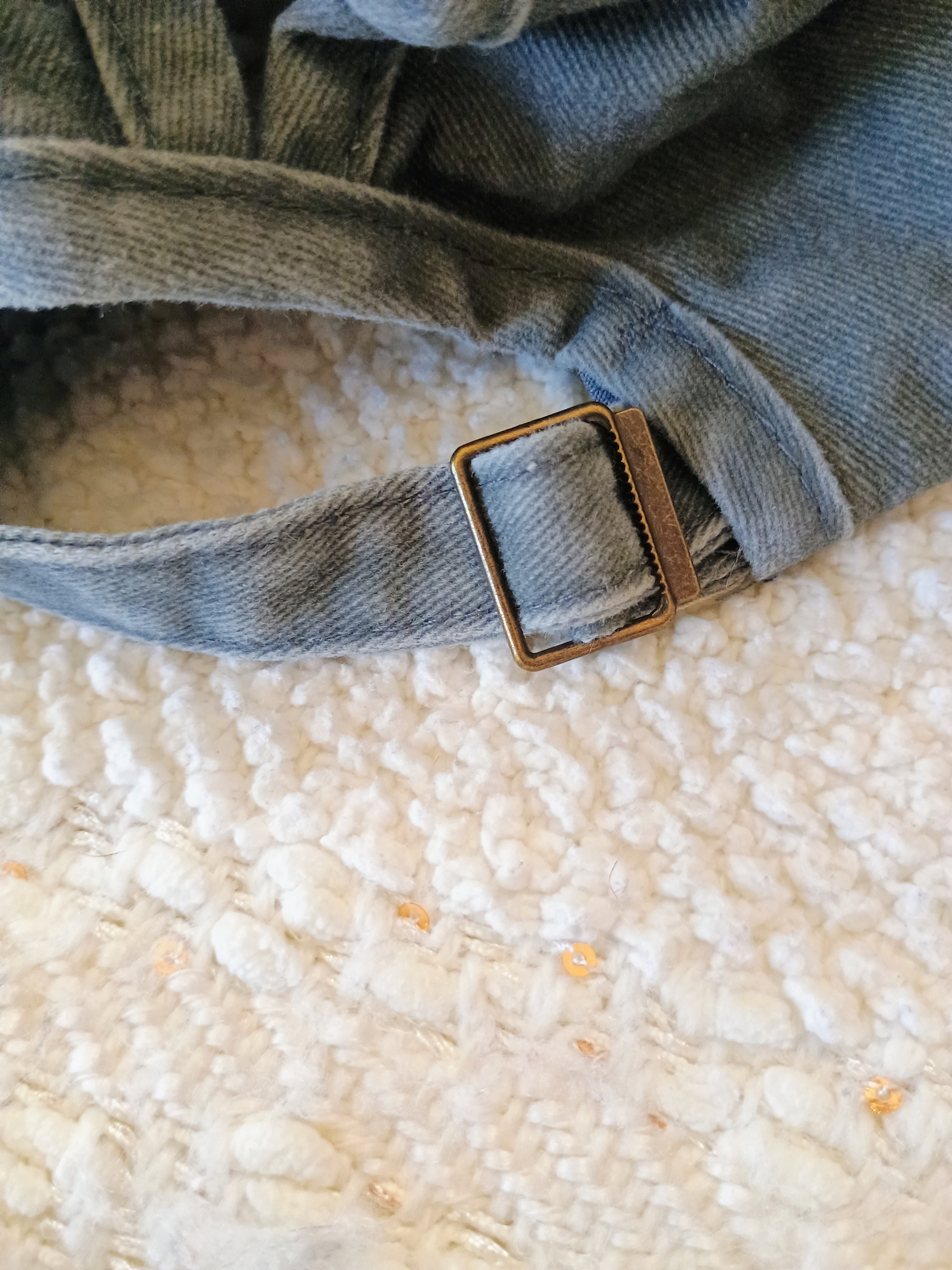 Grey Baseball Hat with Gold Bling w/o symbols