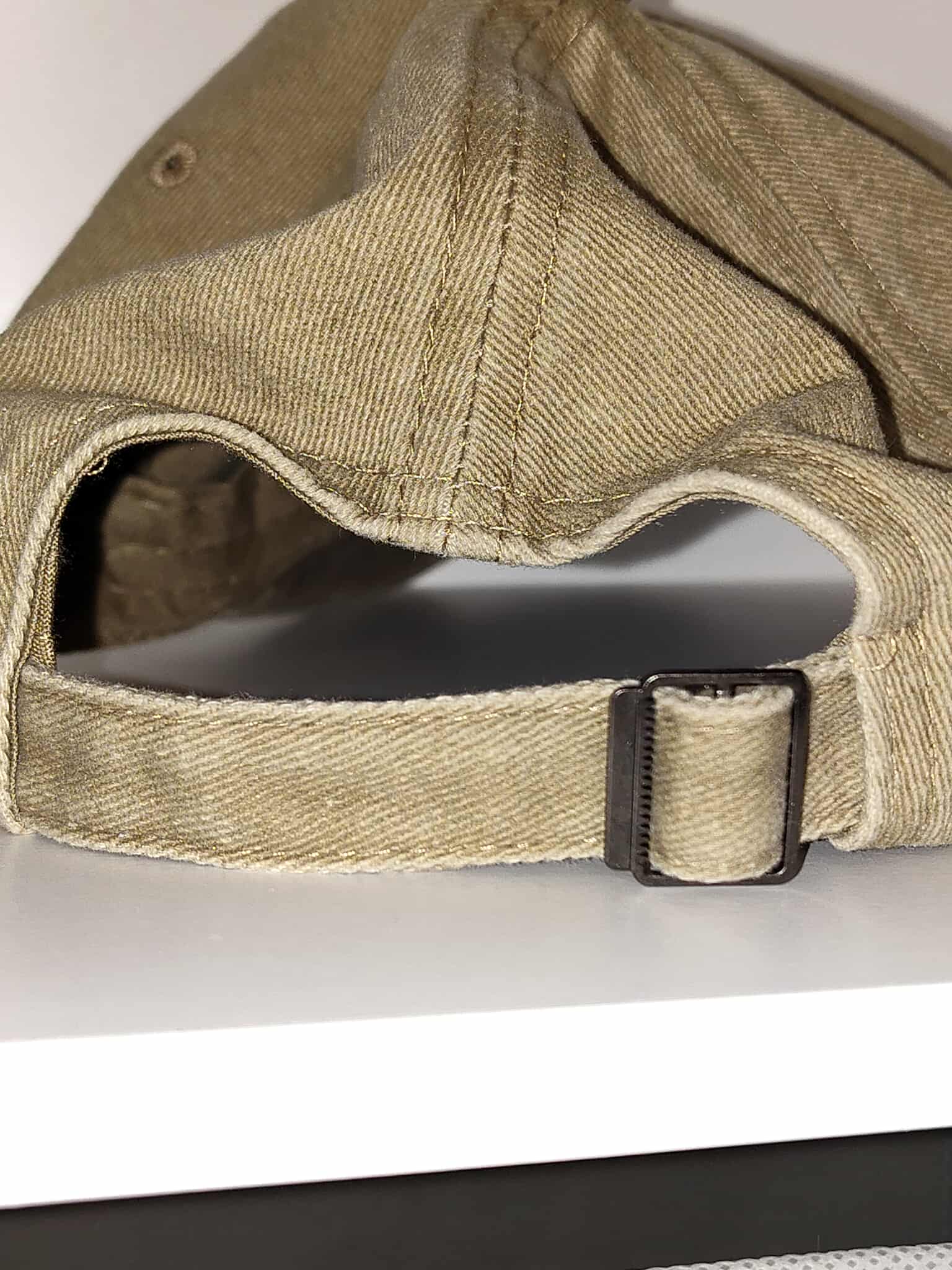 Beige Cap with Golden Rhinestones