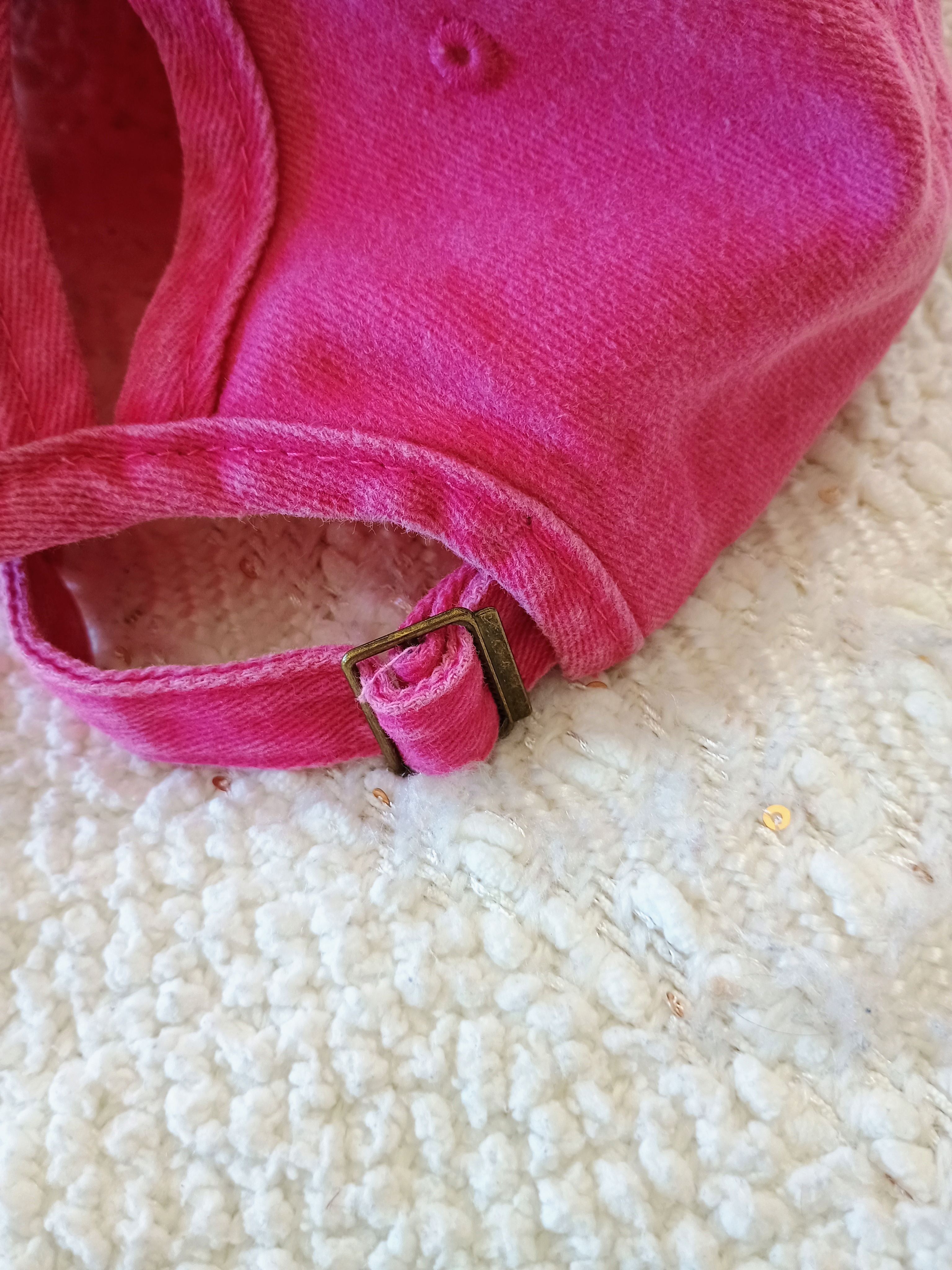 Pink Cap with Gold Beaded Trim w/o symbols