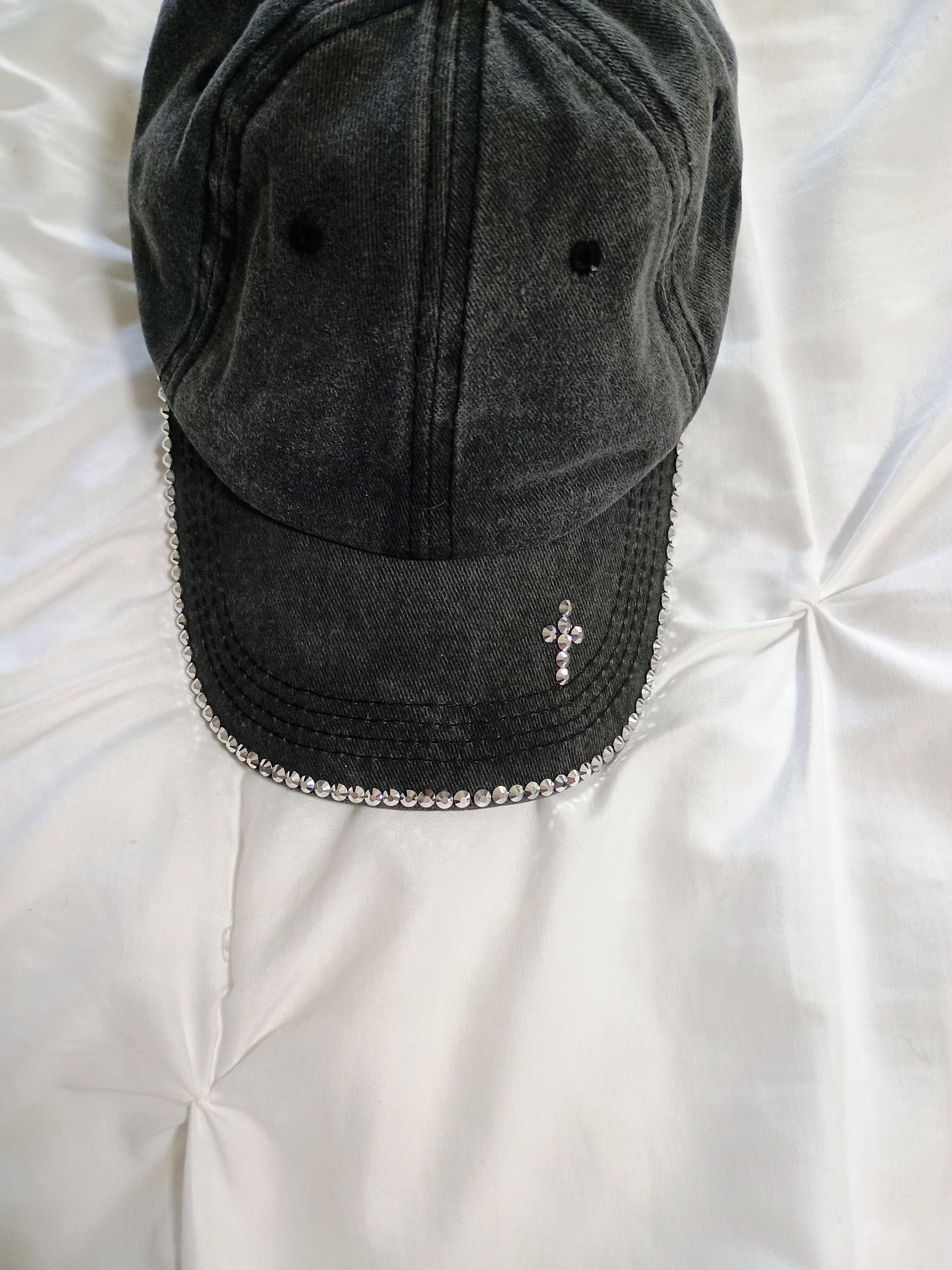 Beautiful Silver Rhinestones on Dark Grey. Stunning