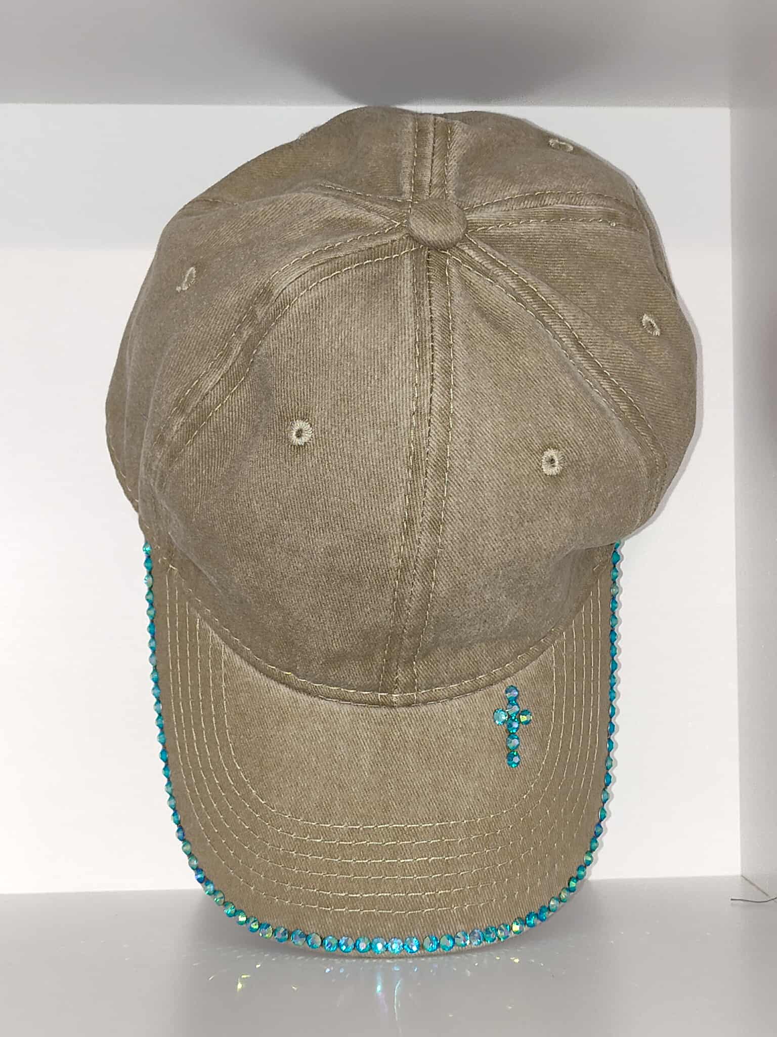 Embellished Khaki Baseball Cap