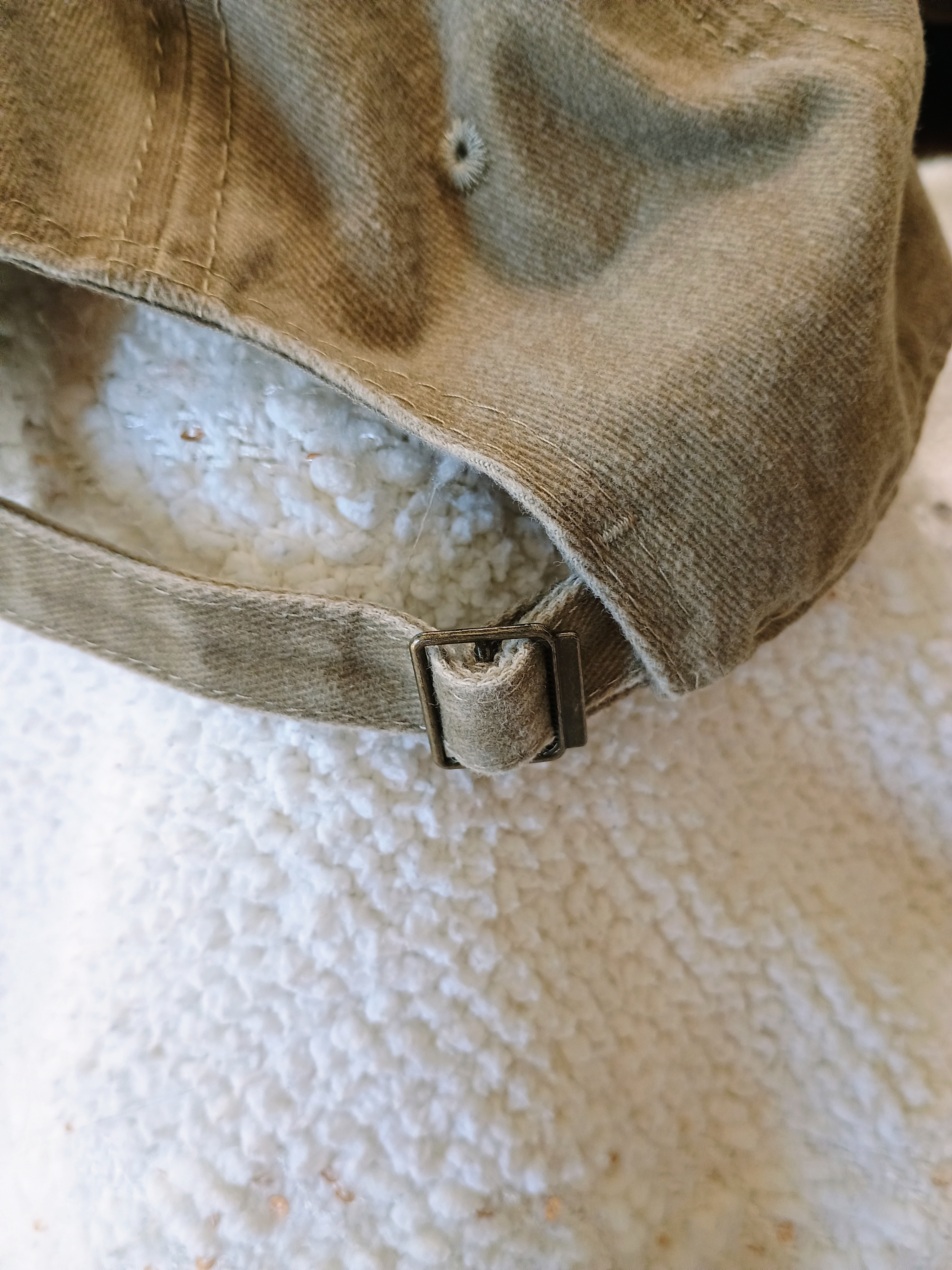 Embellished Khaki Cap with multicolored rhinestones with cross