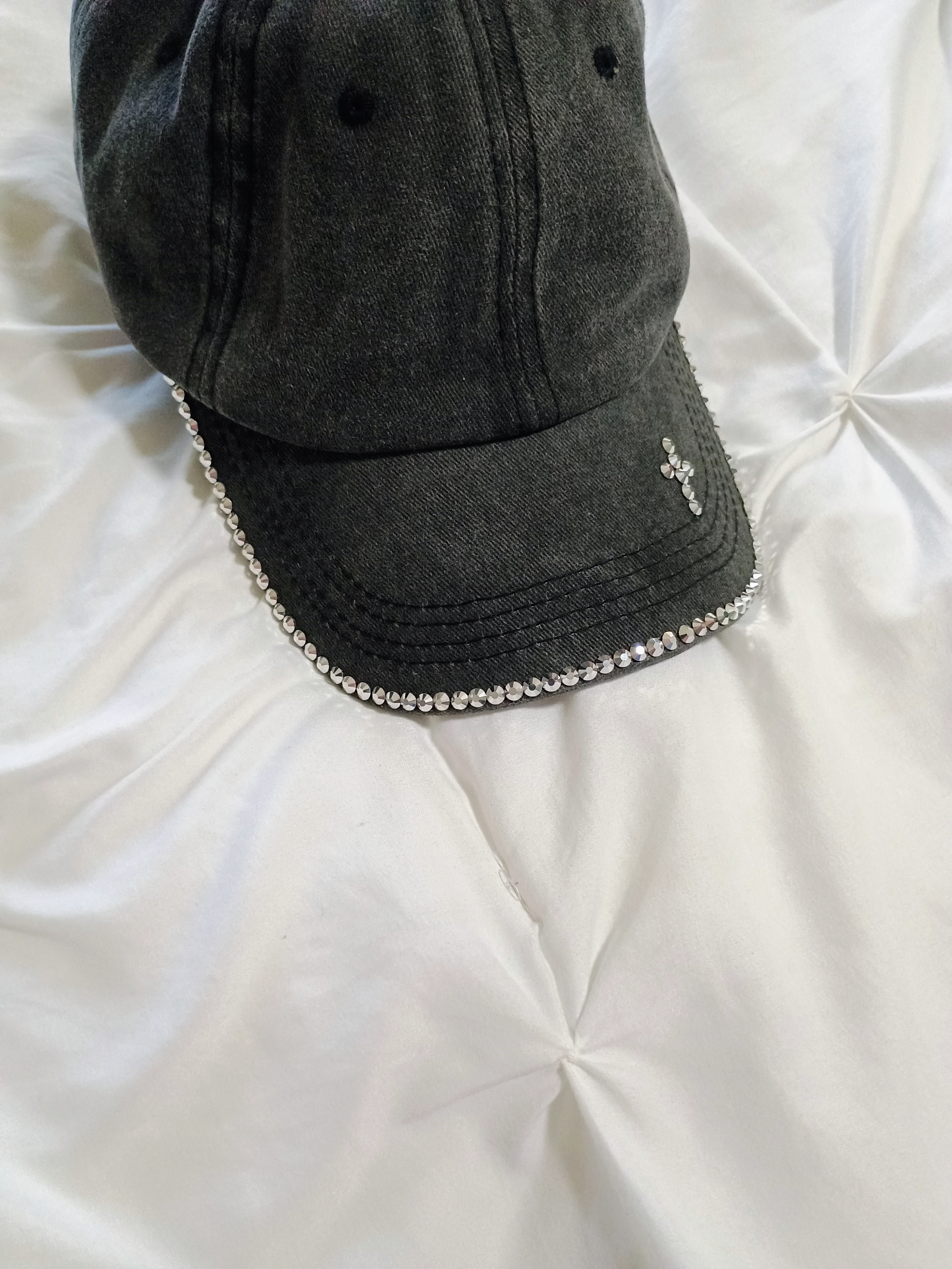 Beautiful Silver Rhinestones on Dark Grey. Stunning