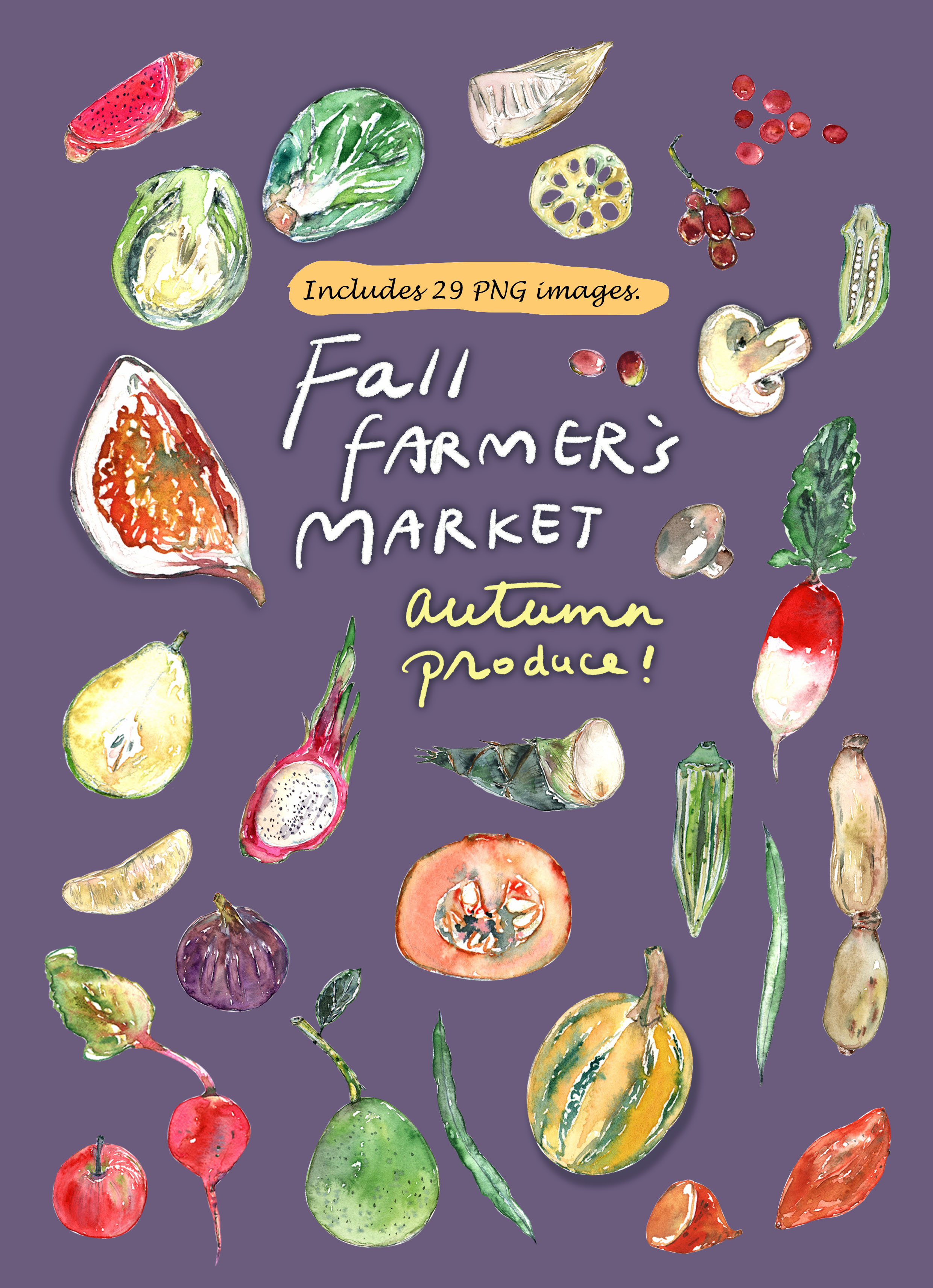 Fall Farmer's Market Digital Clipart