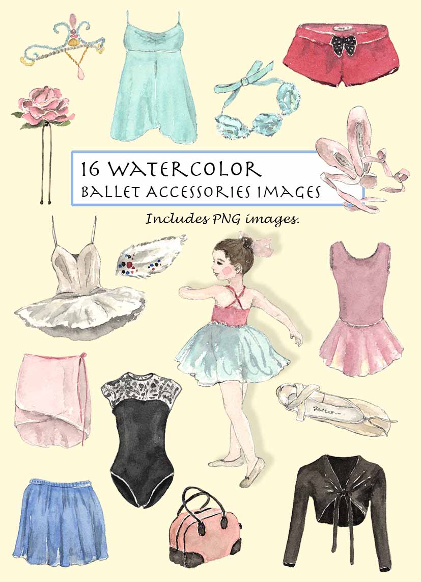 Ballet Accessories Digital Clipart