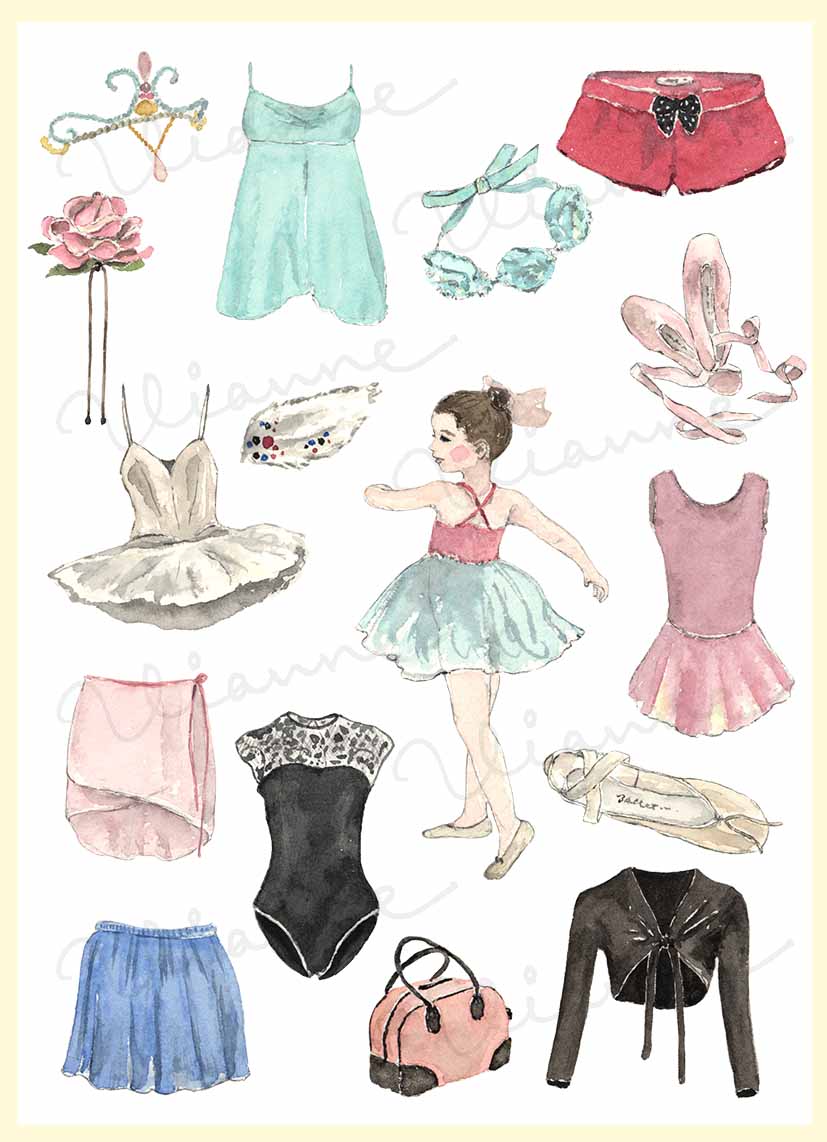 Ballet Accessories Digital Clipart
