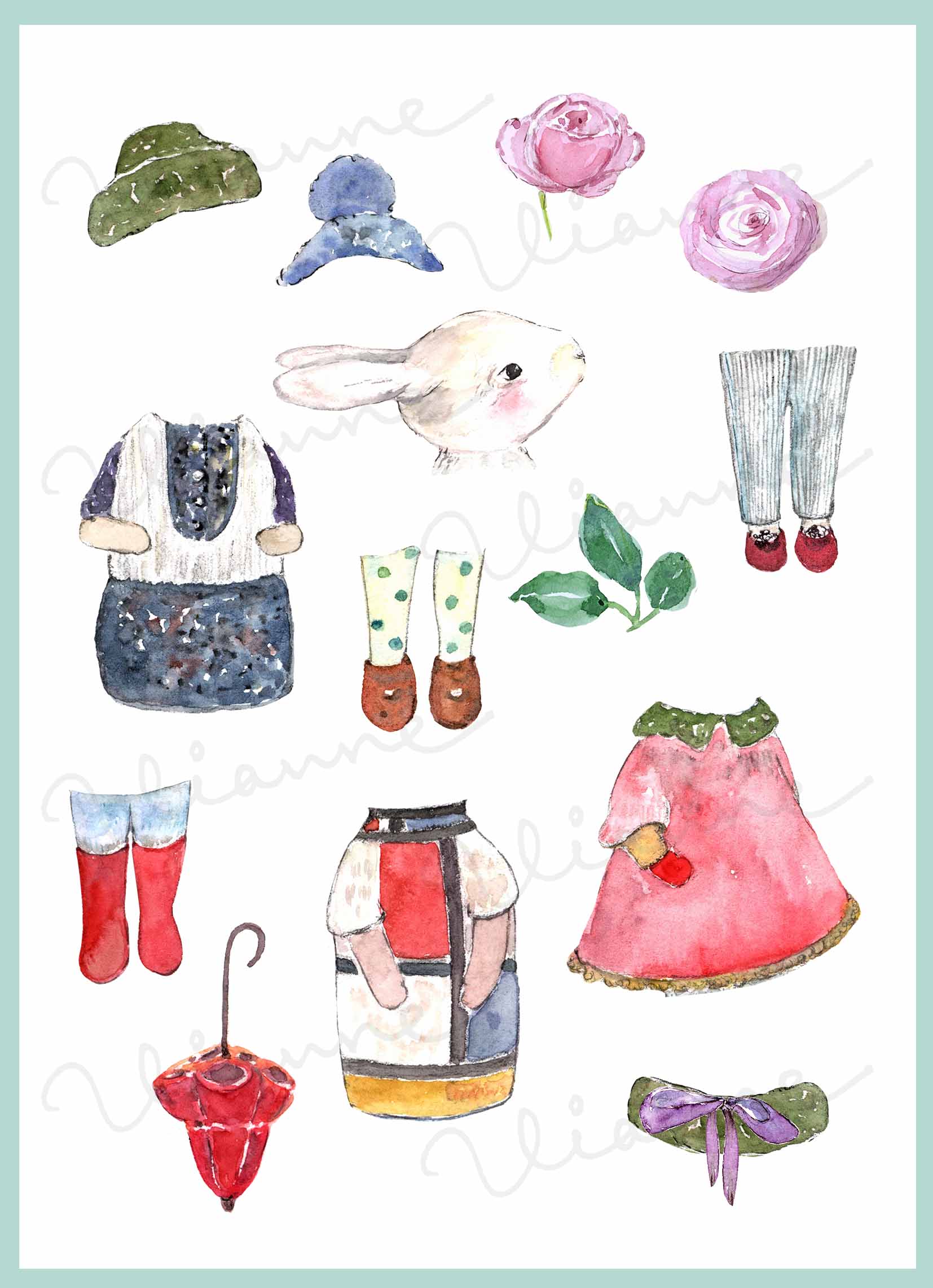 Bunny Doll Digital Clipart