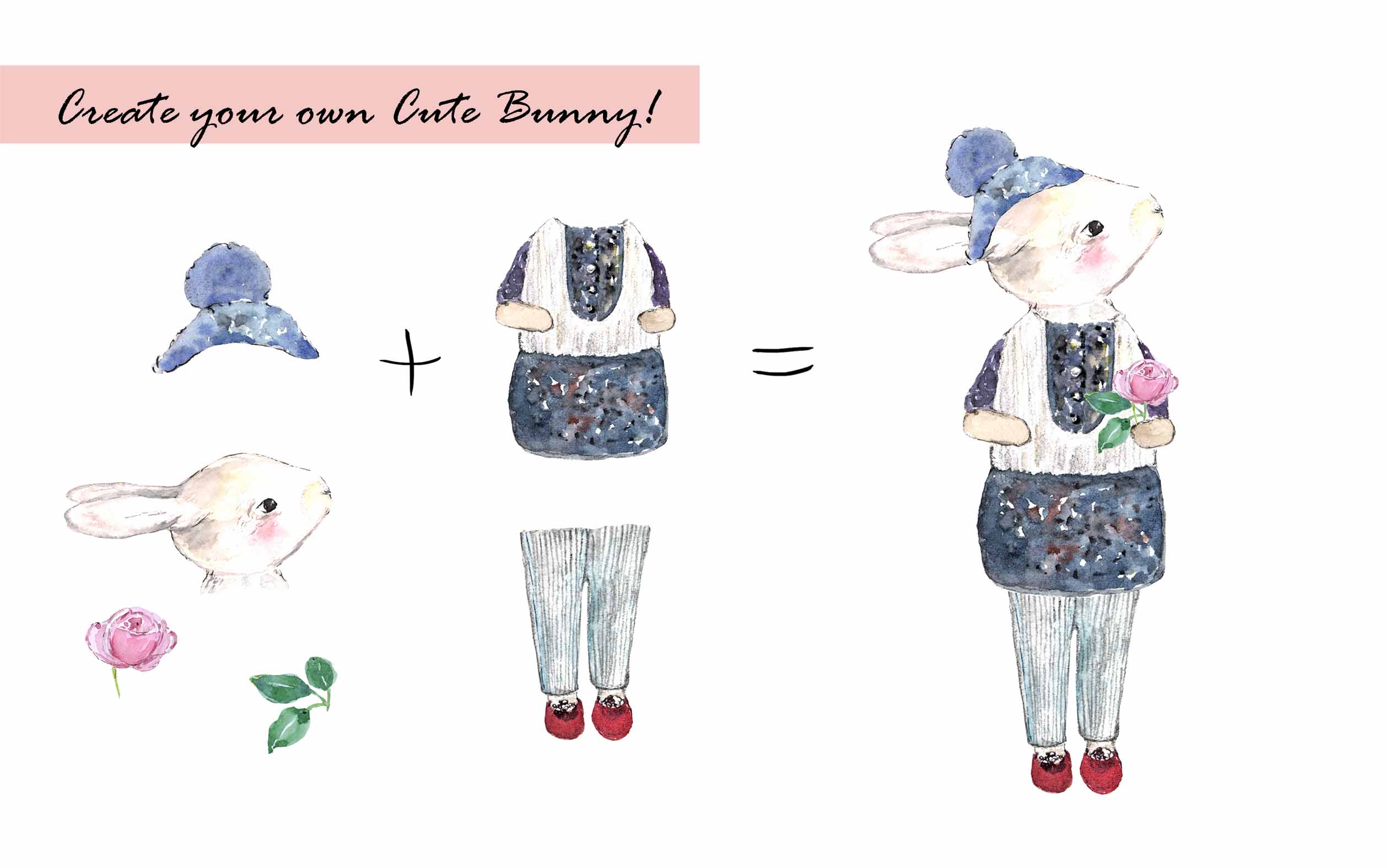 Bunny Doll Digital Clipart