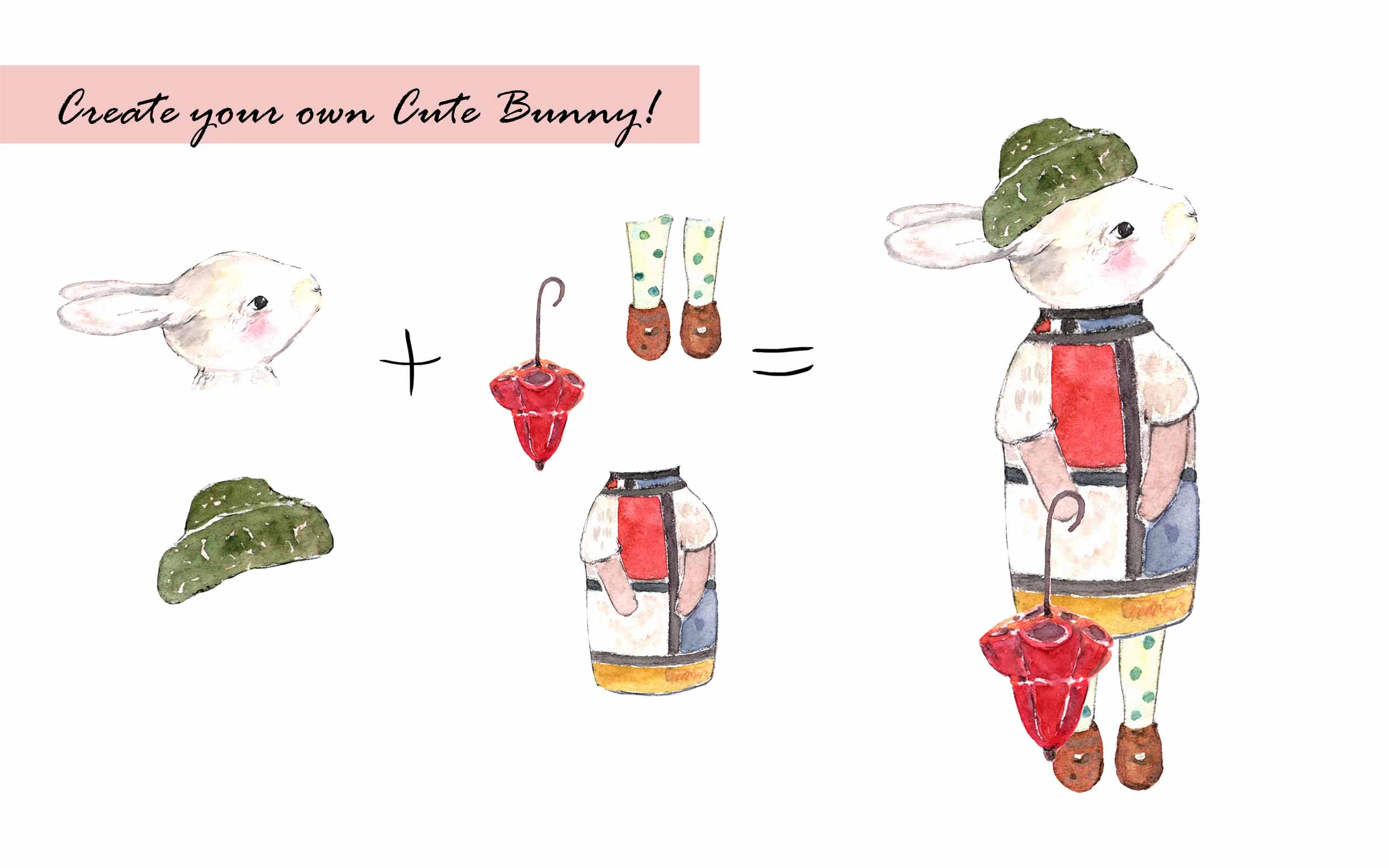 Bunny Doll Digital Clipart
