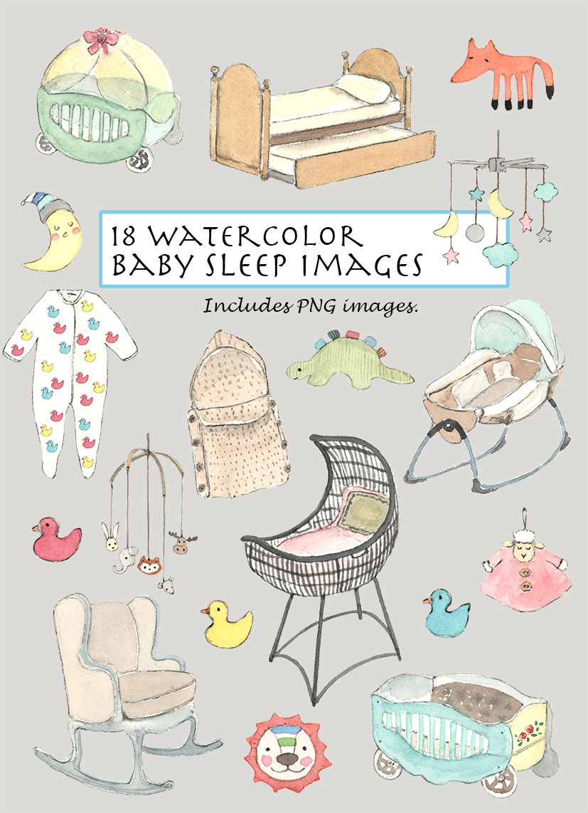 Baby Sleep Digital Clipart
