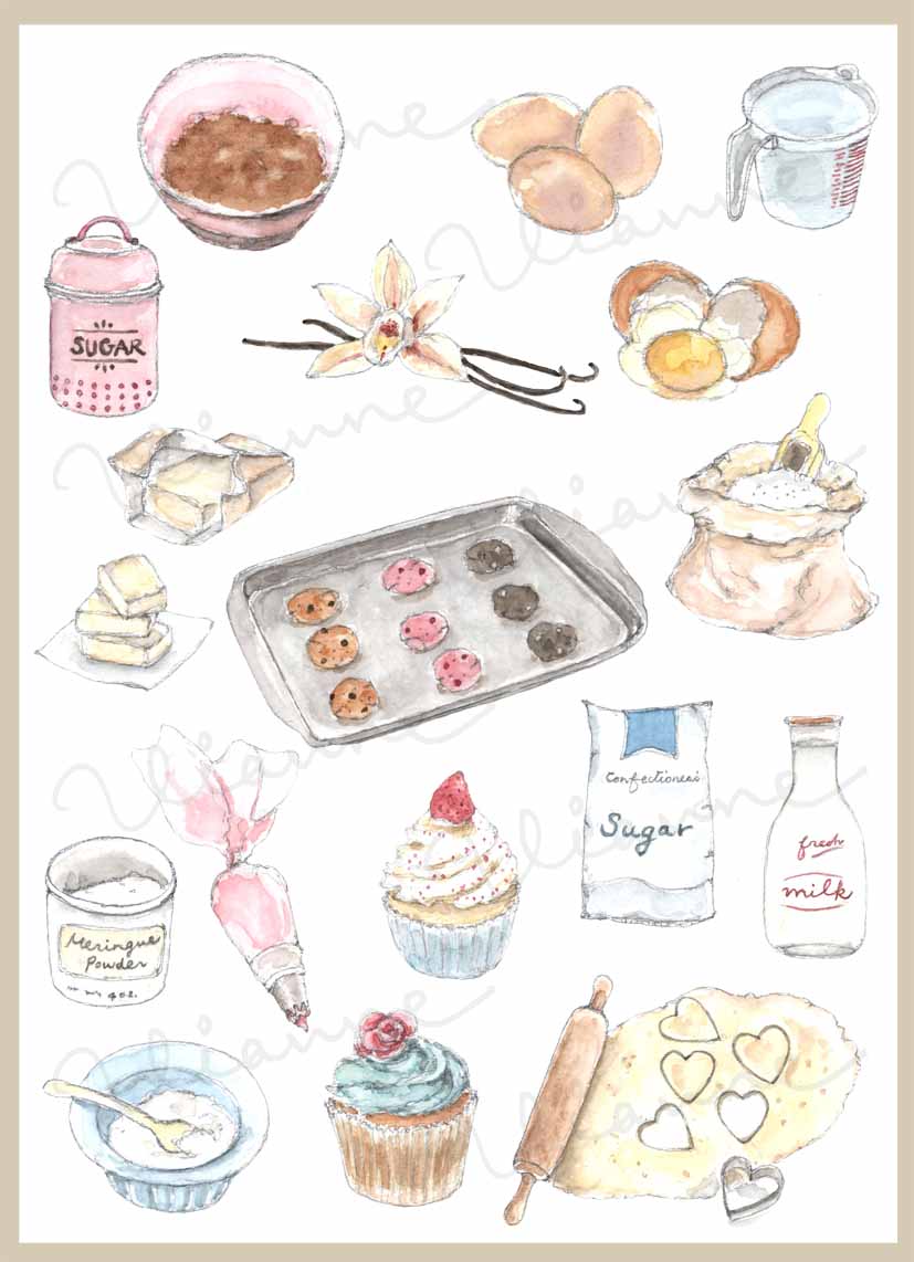 Baking Ingredients Digital Clipart