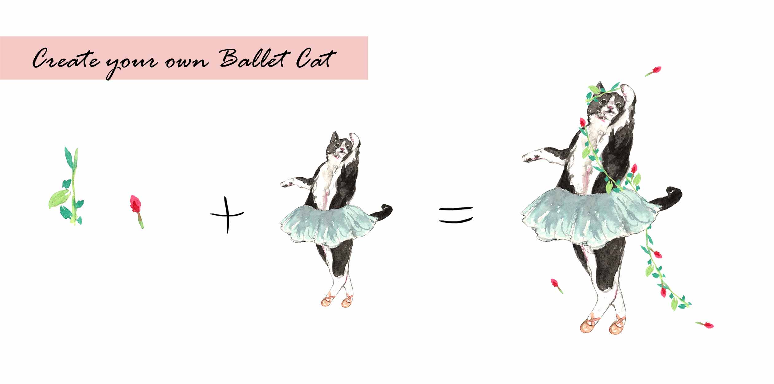 Ballet Dog and Cat Digital Clipart