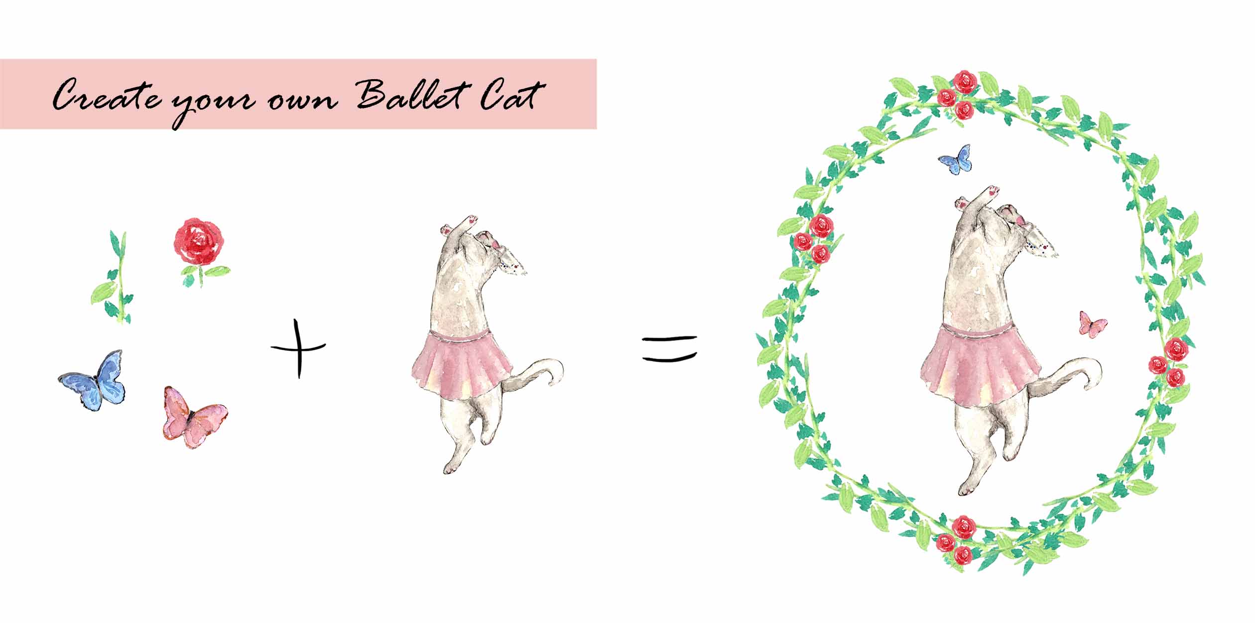 Ballet Dog and Cat Digital Clipart