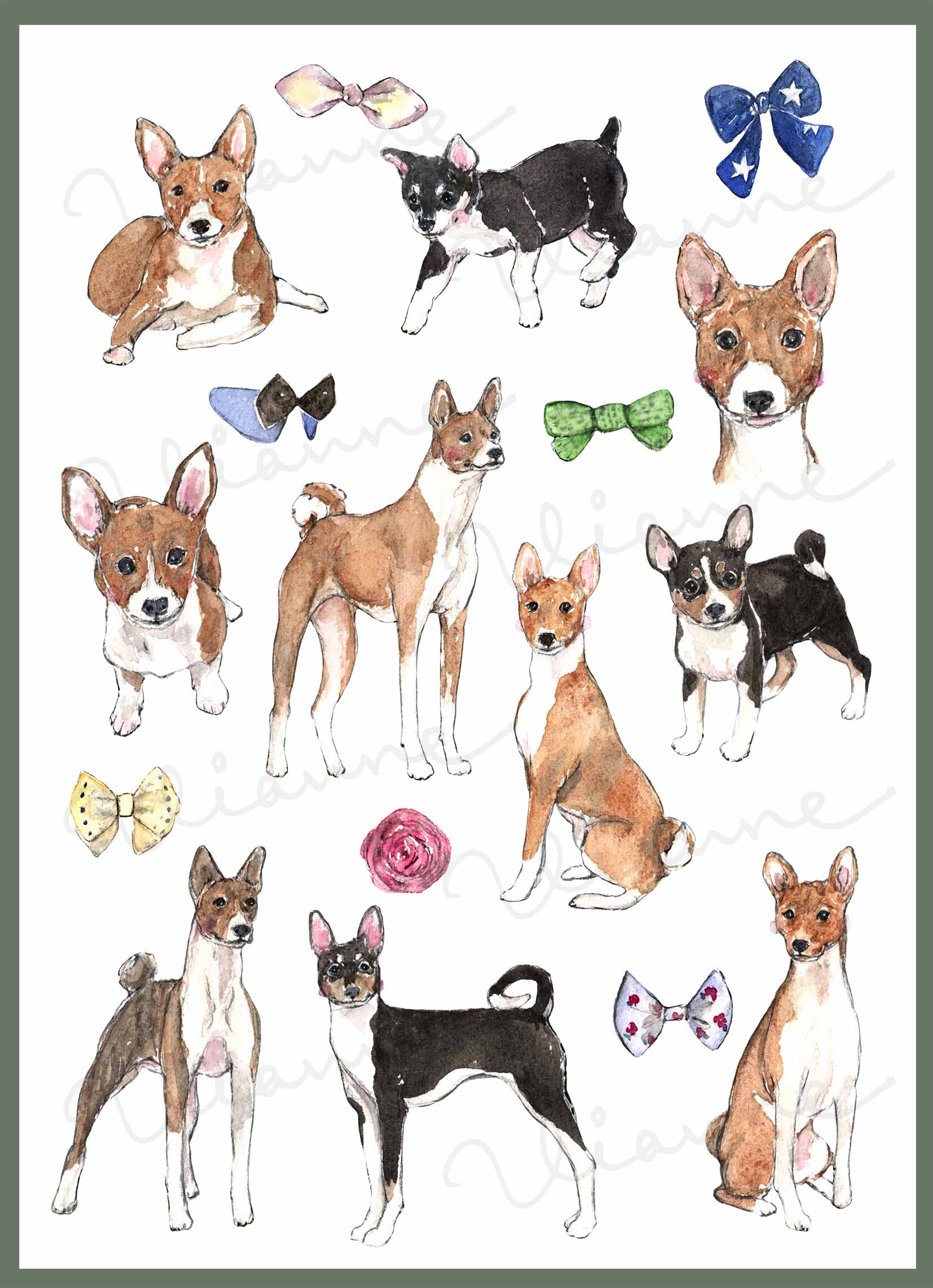 Basenji Digital Clipart