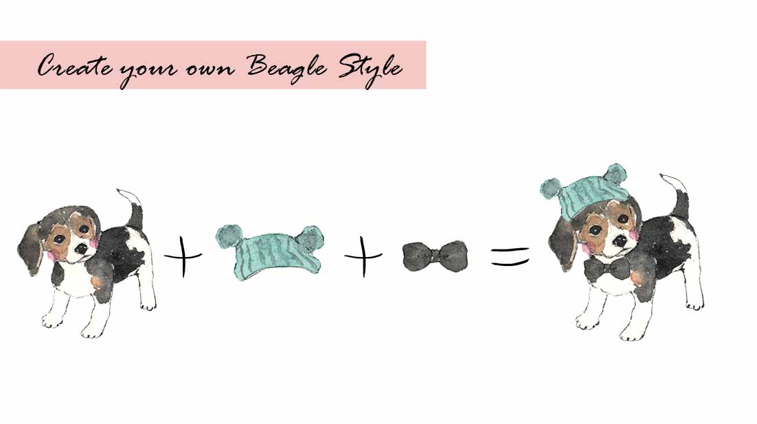 Watercolor Beagles Digital Clipart