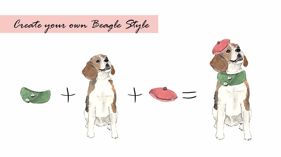 Watercolor Beagles Digital Clipart