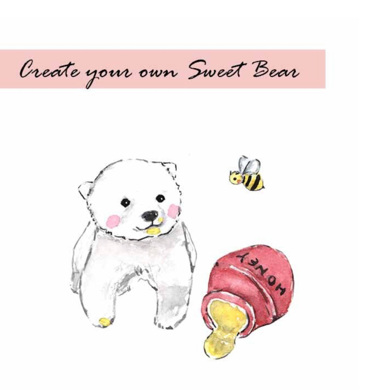 Bear, Bee & Honey Digital Clipart