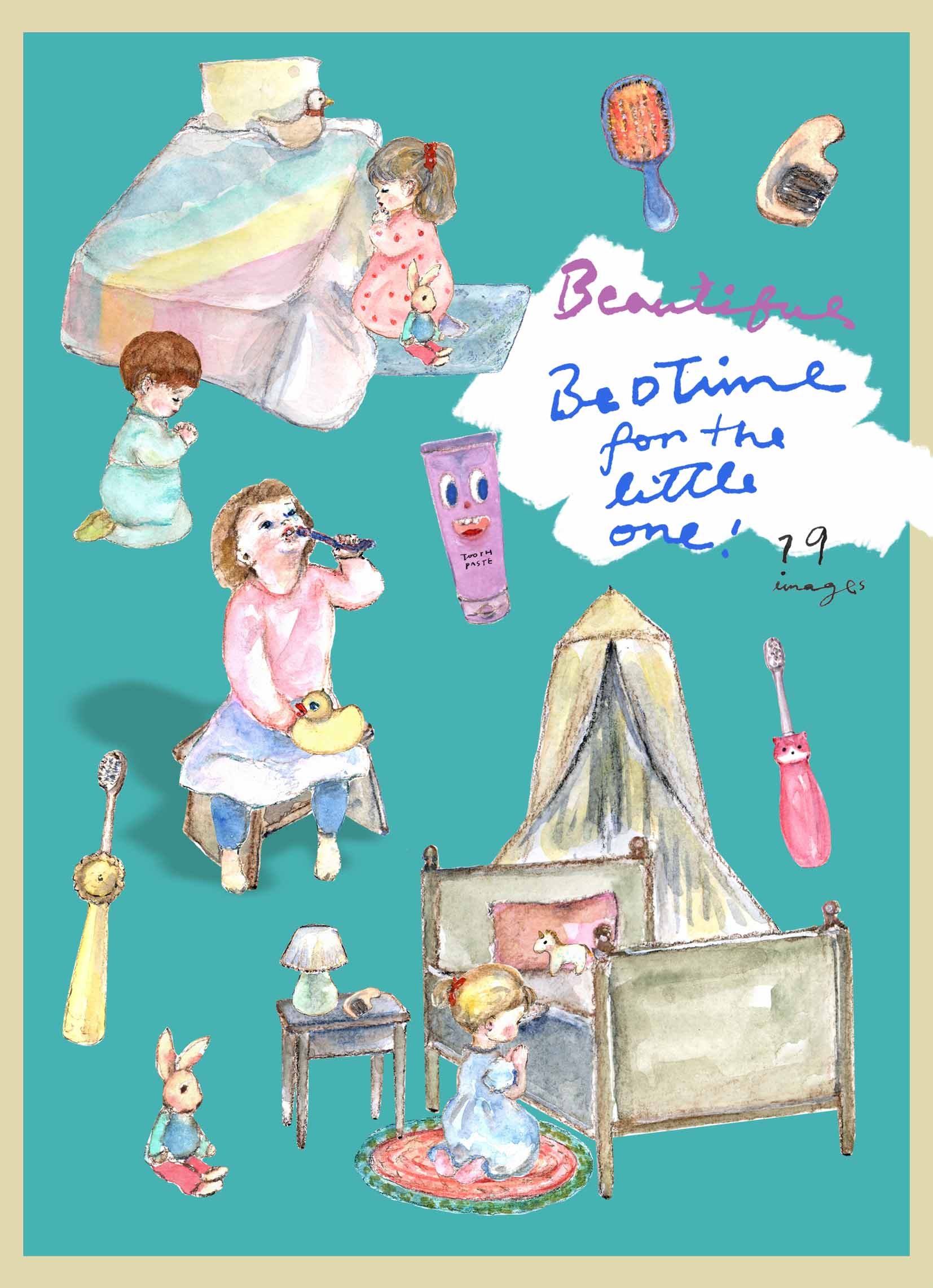 Beautiful Bedtime Digital Clipart