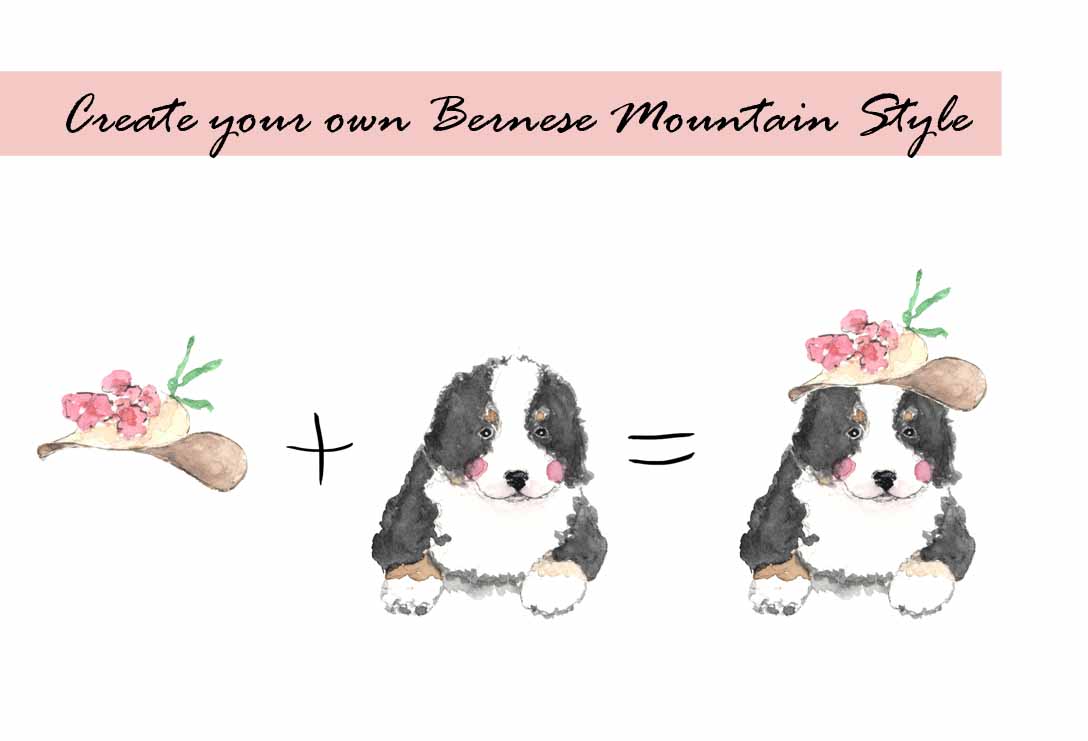 Bernese Mountain Digital Clipart