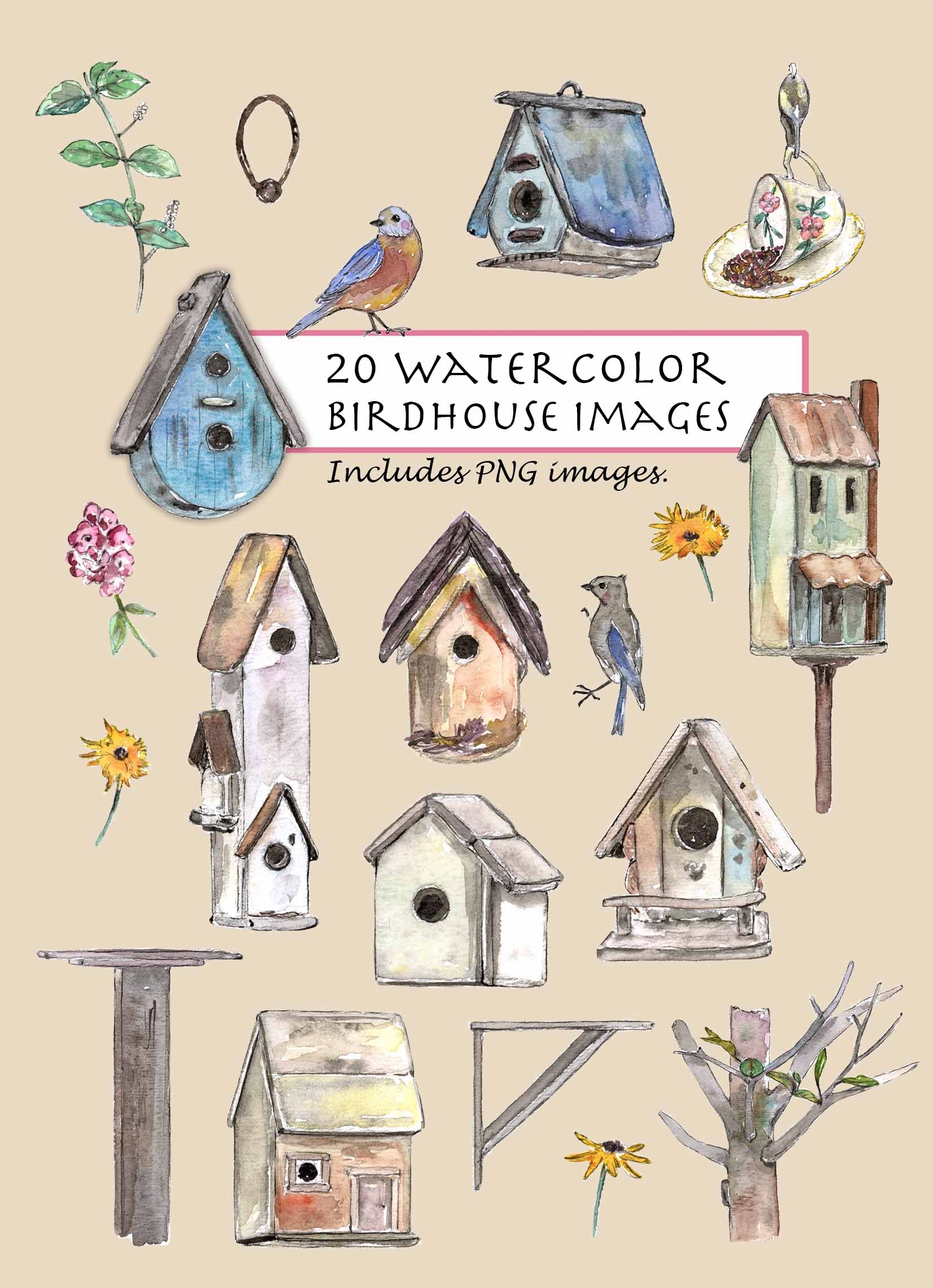 Birdhouse Digital Clipart