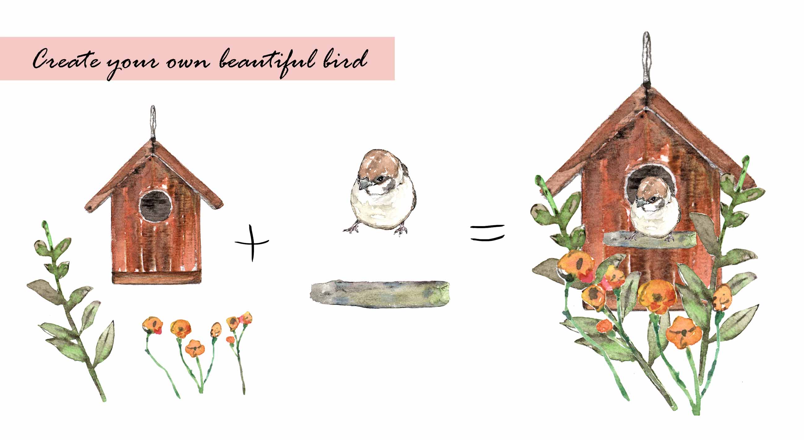 Birds & Cats Digital Clipart