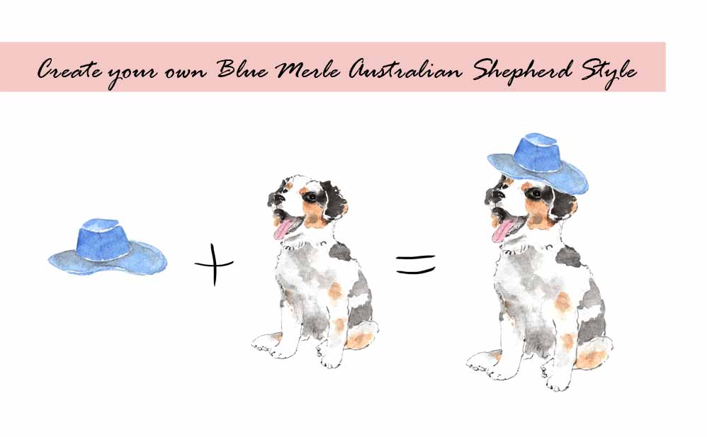 Blue Merle Australian Shepherd Digital Clipart