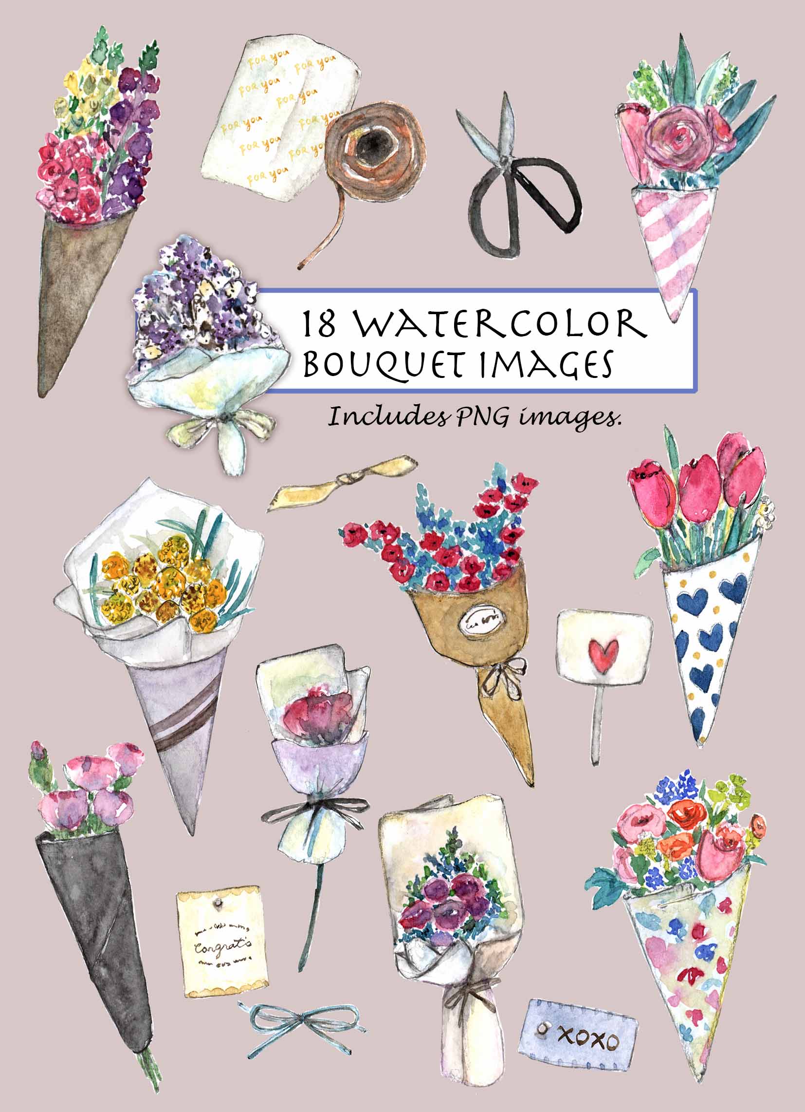 Bouquet Digital Clipart