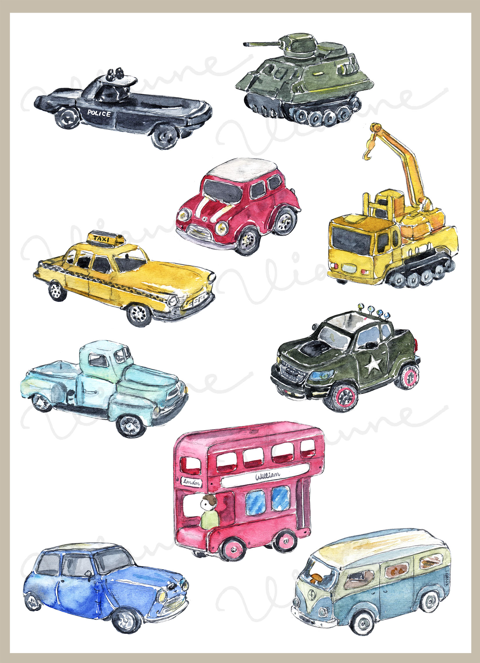 Car Toys Digital Clipart