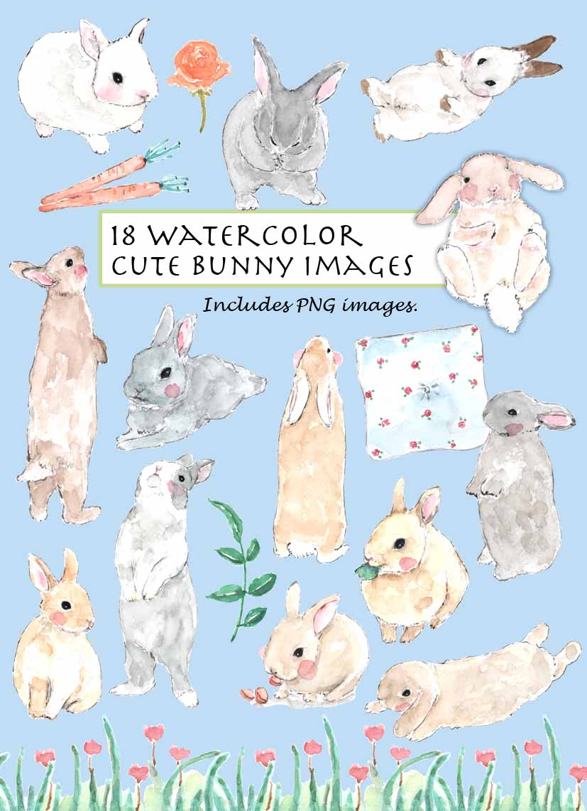 Cute Bunny Digital Clipart