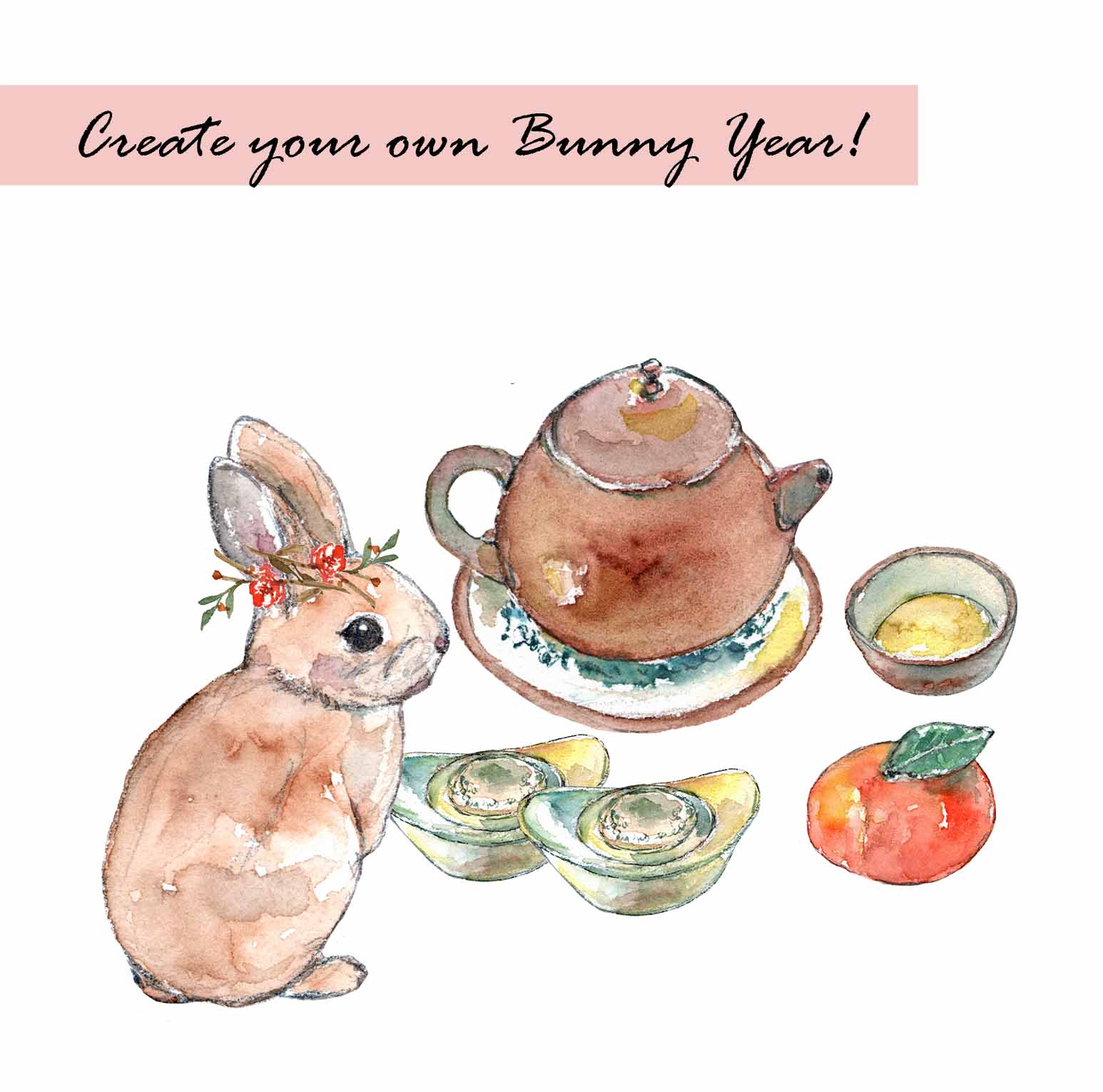 Bunny Year Digital Clipart
