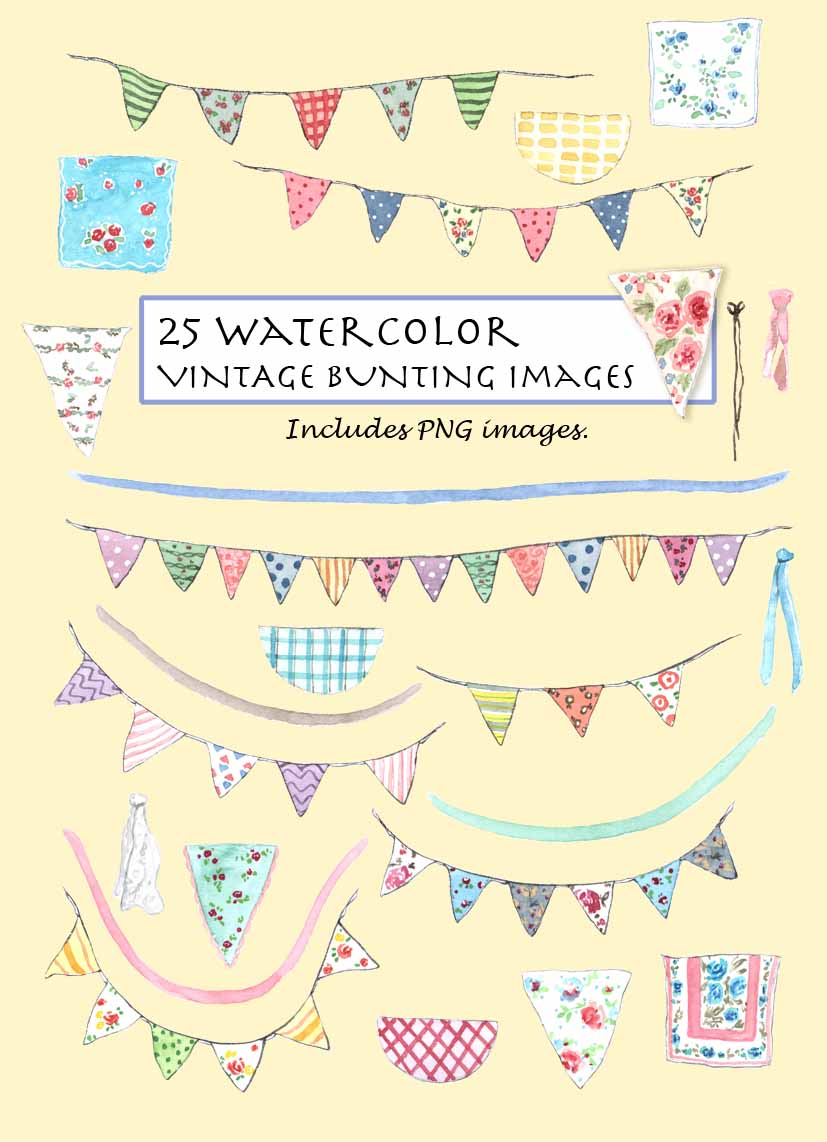 Vintage Bunting Digital Clipart