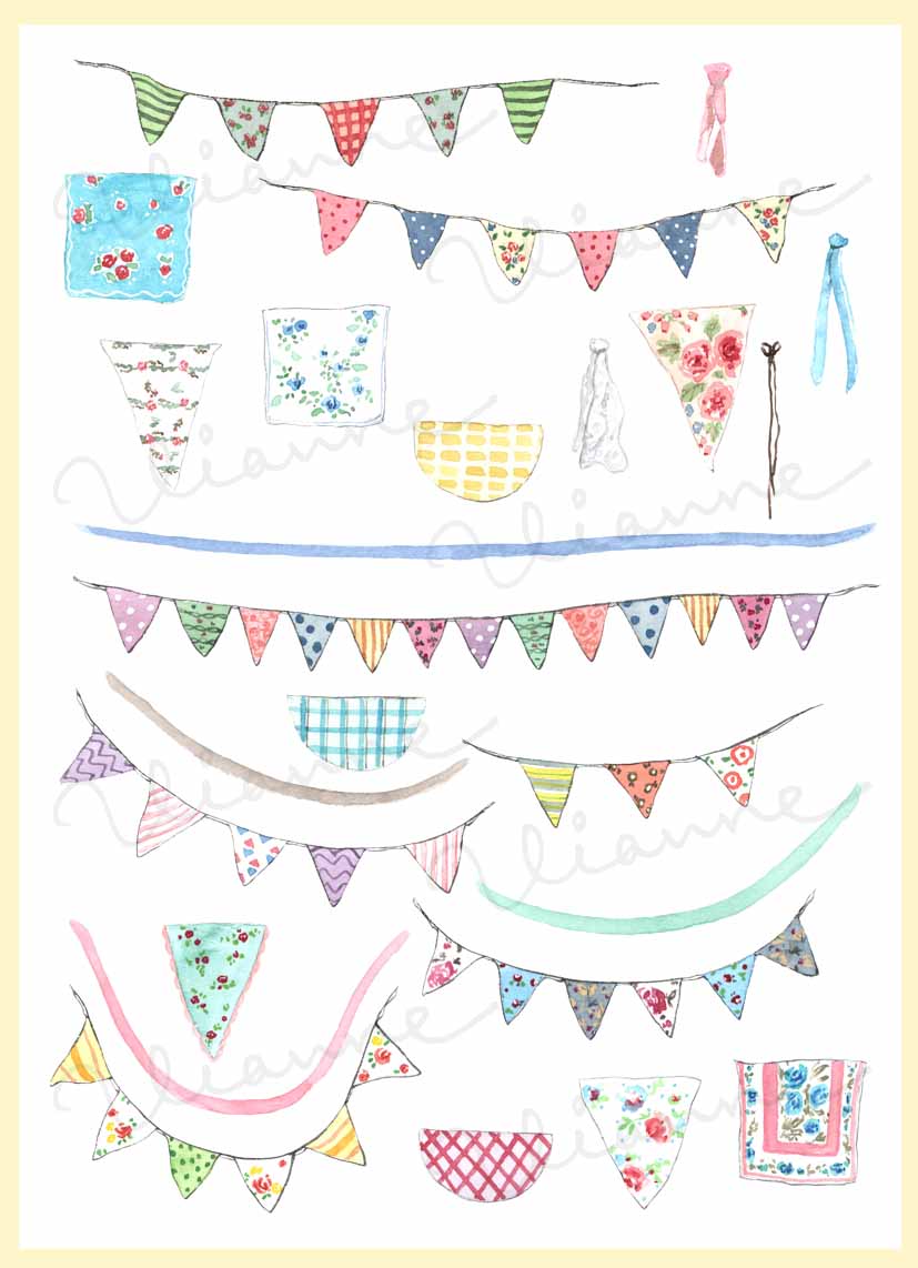 Vintage Bunting Digital Clipart