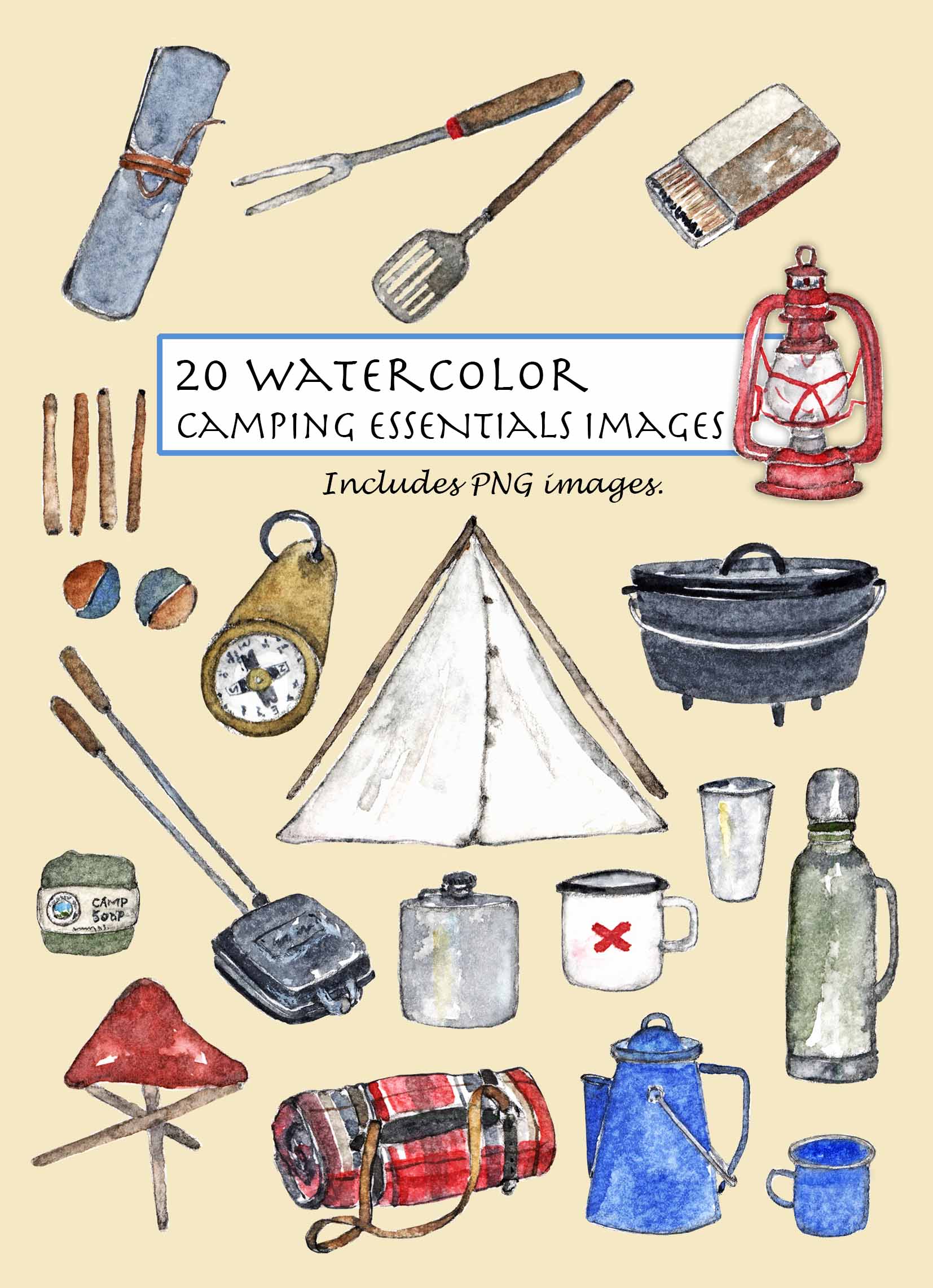Camping Essentials Clipart