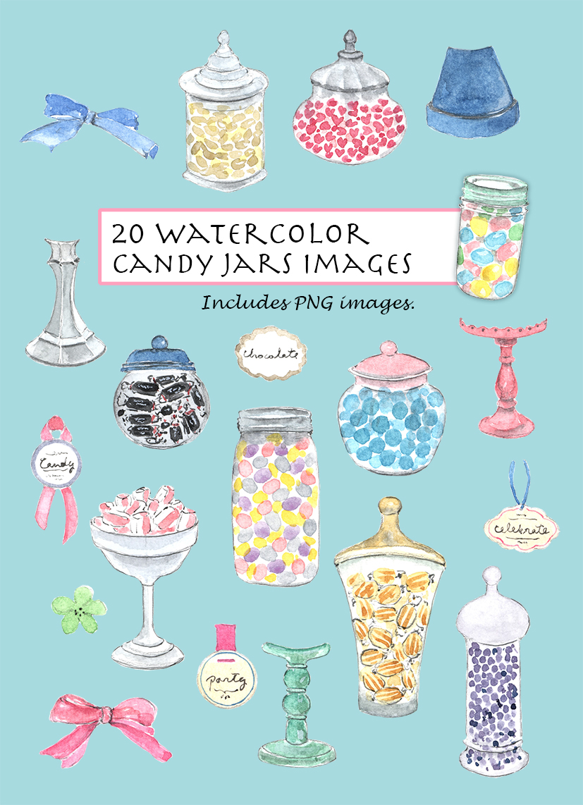 Vintage Candy Jar Clipart