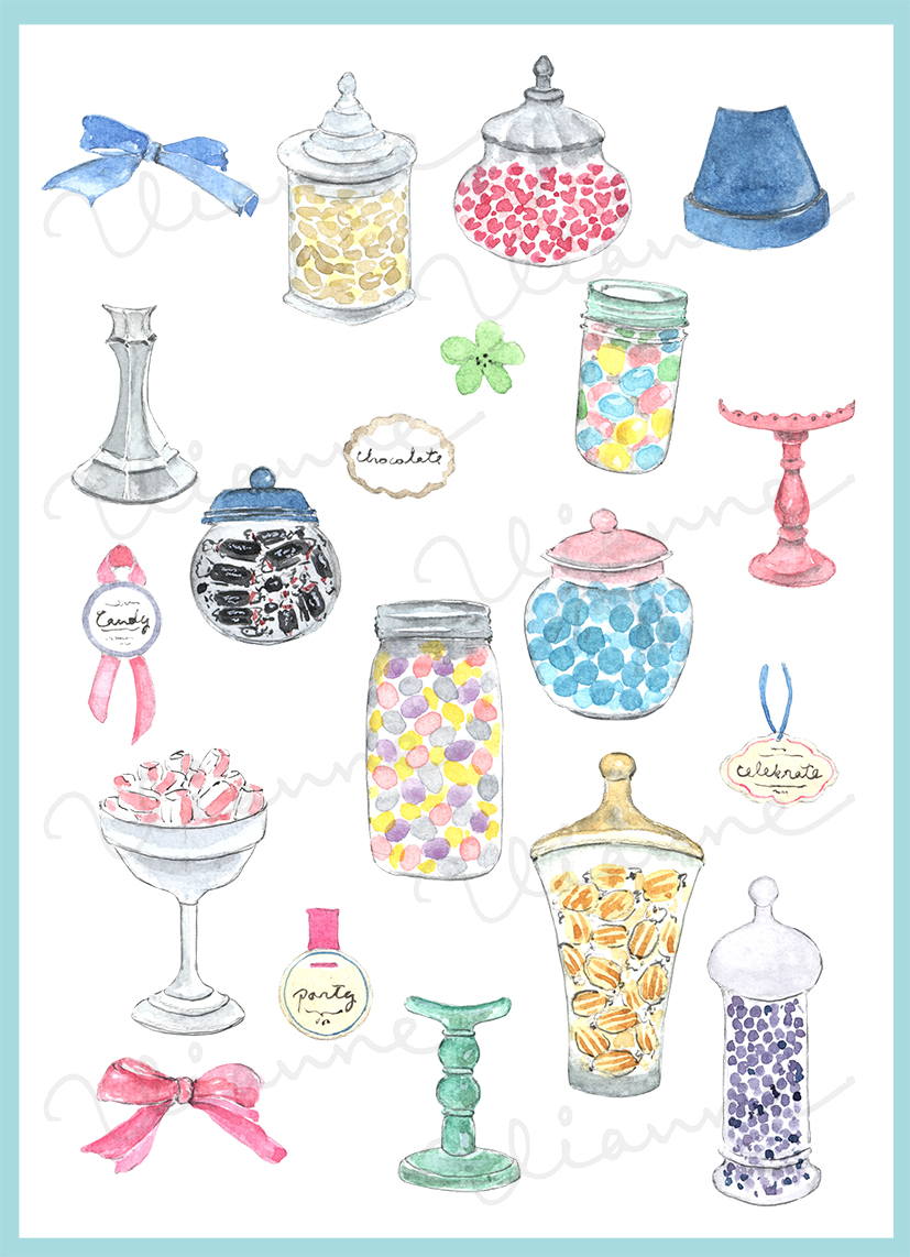 Vintage Candy Jar Clipart
