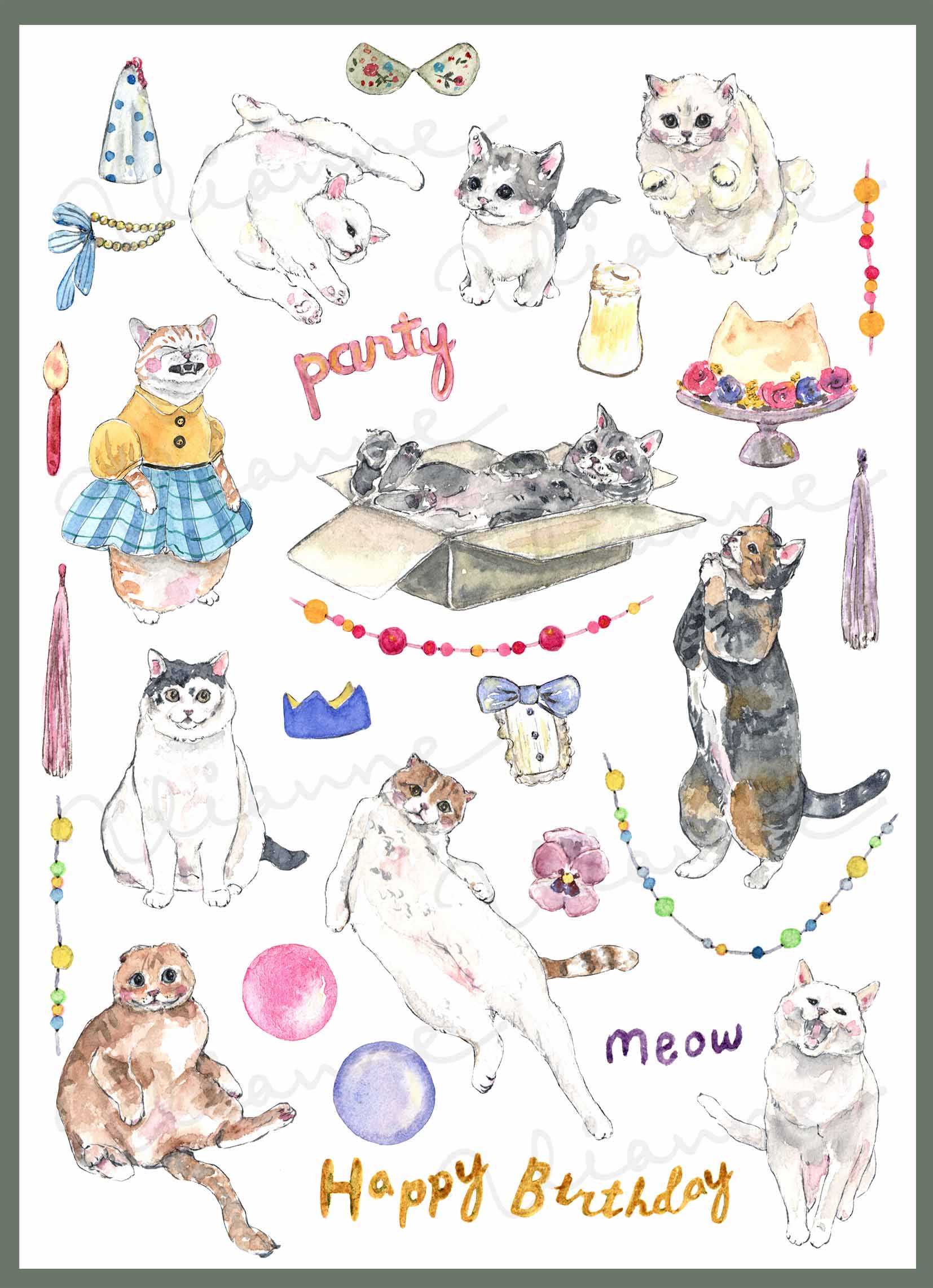 Birthday Cat Clipart
