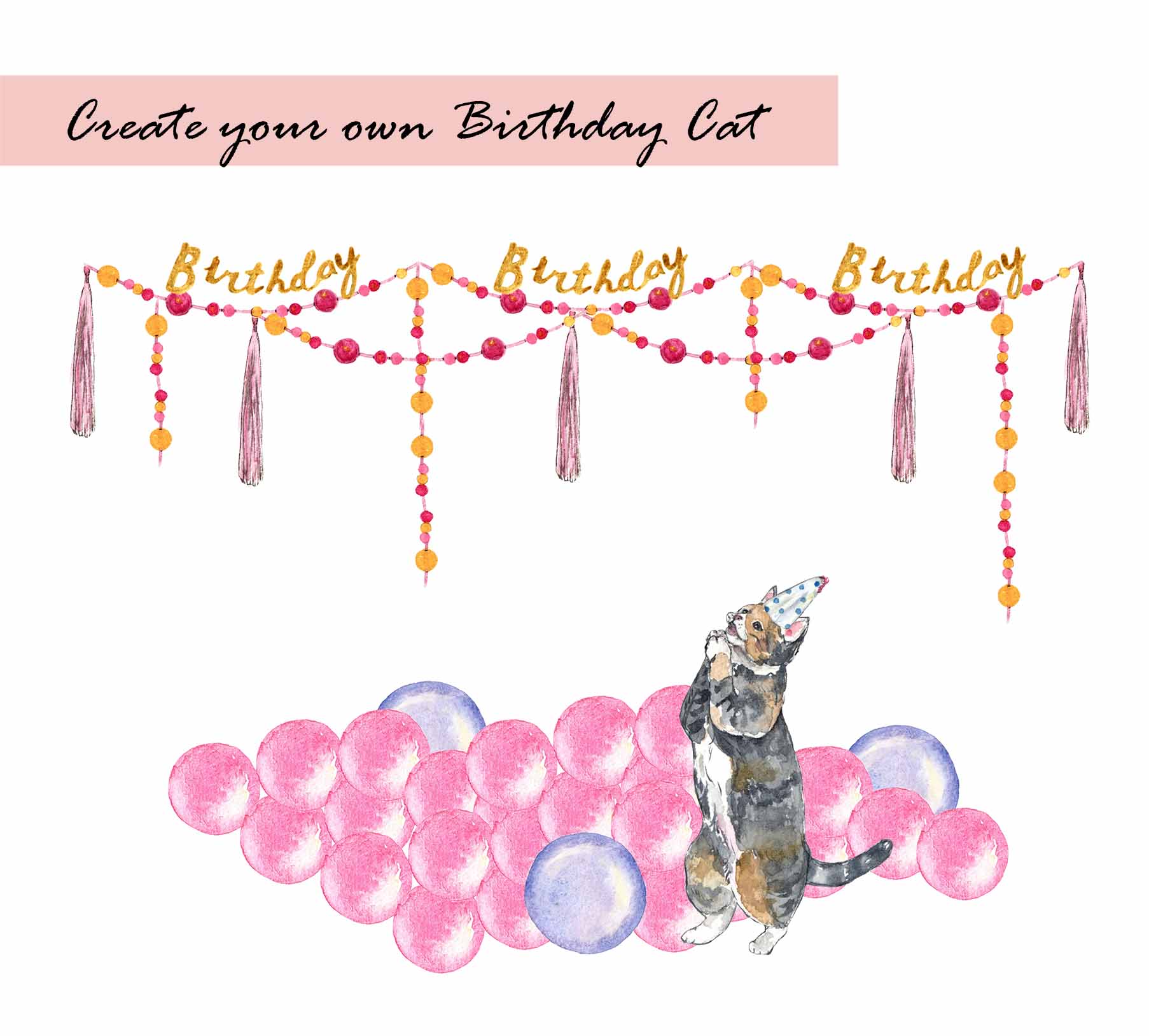 Birthday Cat Clipart