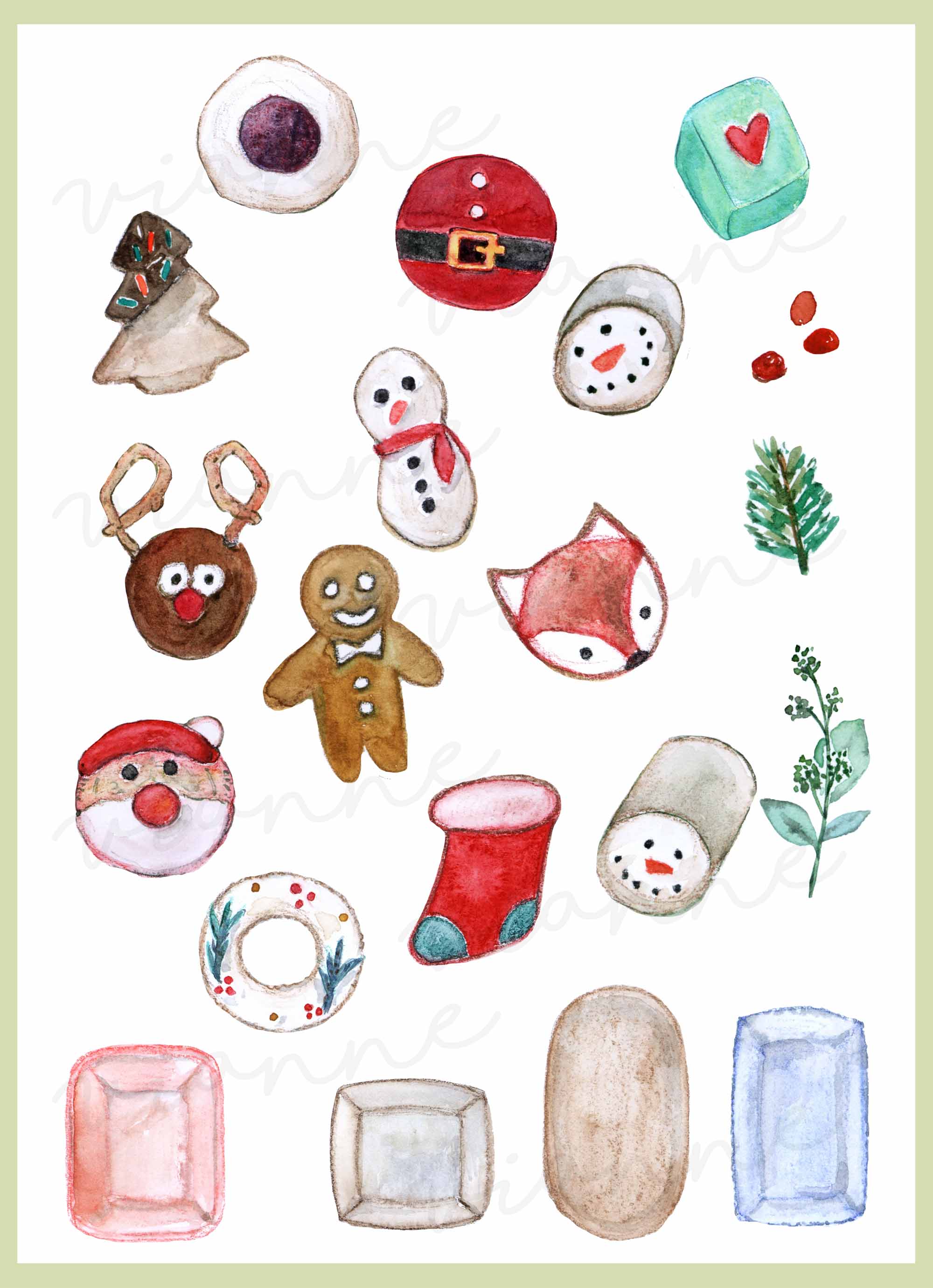 Christmas Cookie Tray Clipart