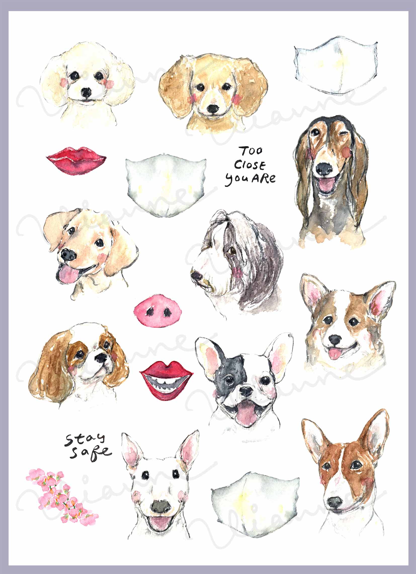Dog Face With Mask Clipart