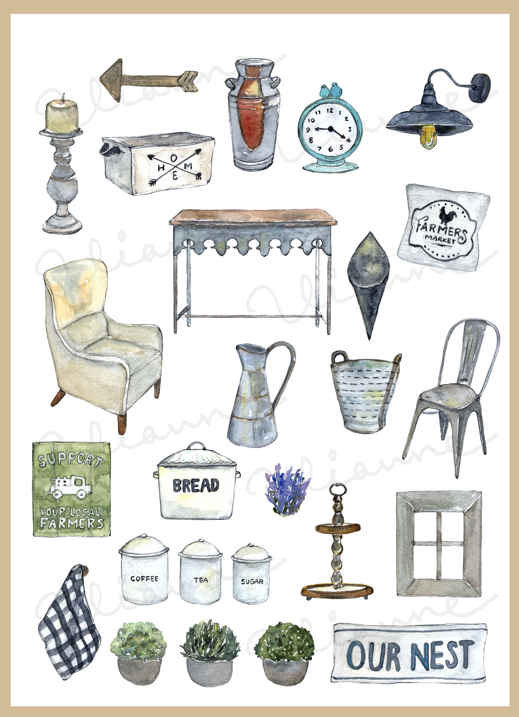 Farmhouse Decor Clipart