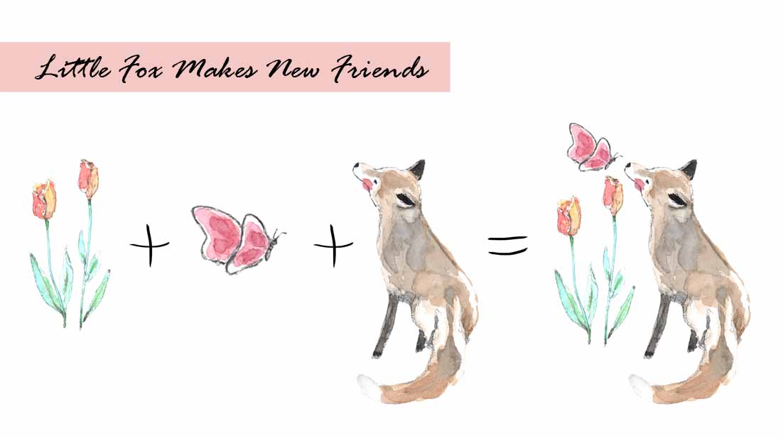 Fox & Little Creature Clipart