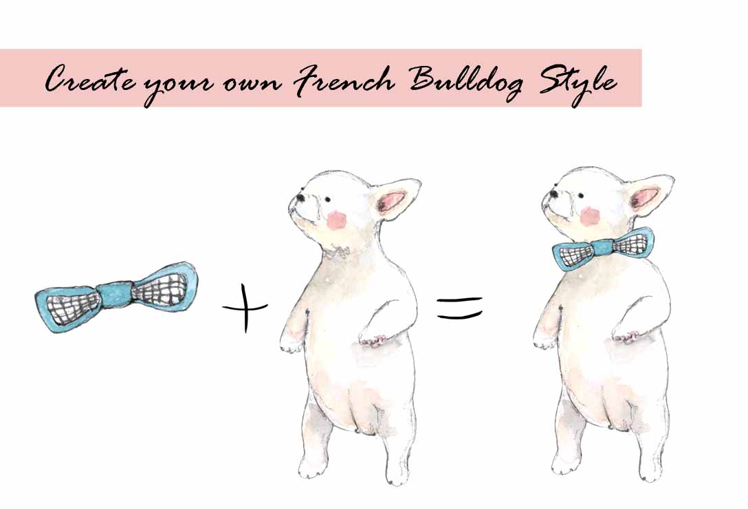French Bulldog & Bow Tie Clipart