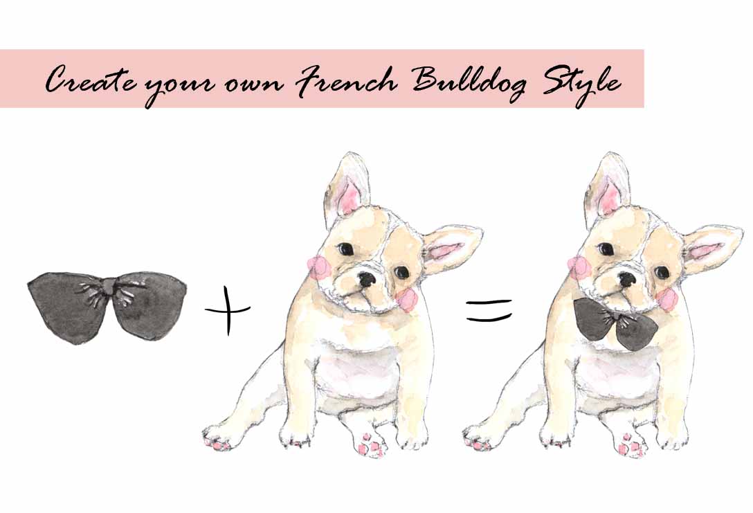 French Bulldog & Bow Tie Clipart