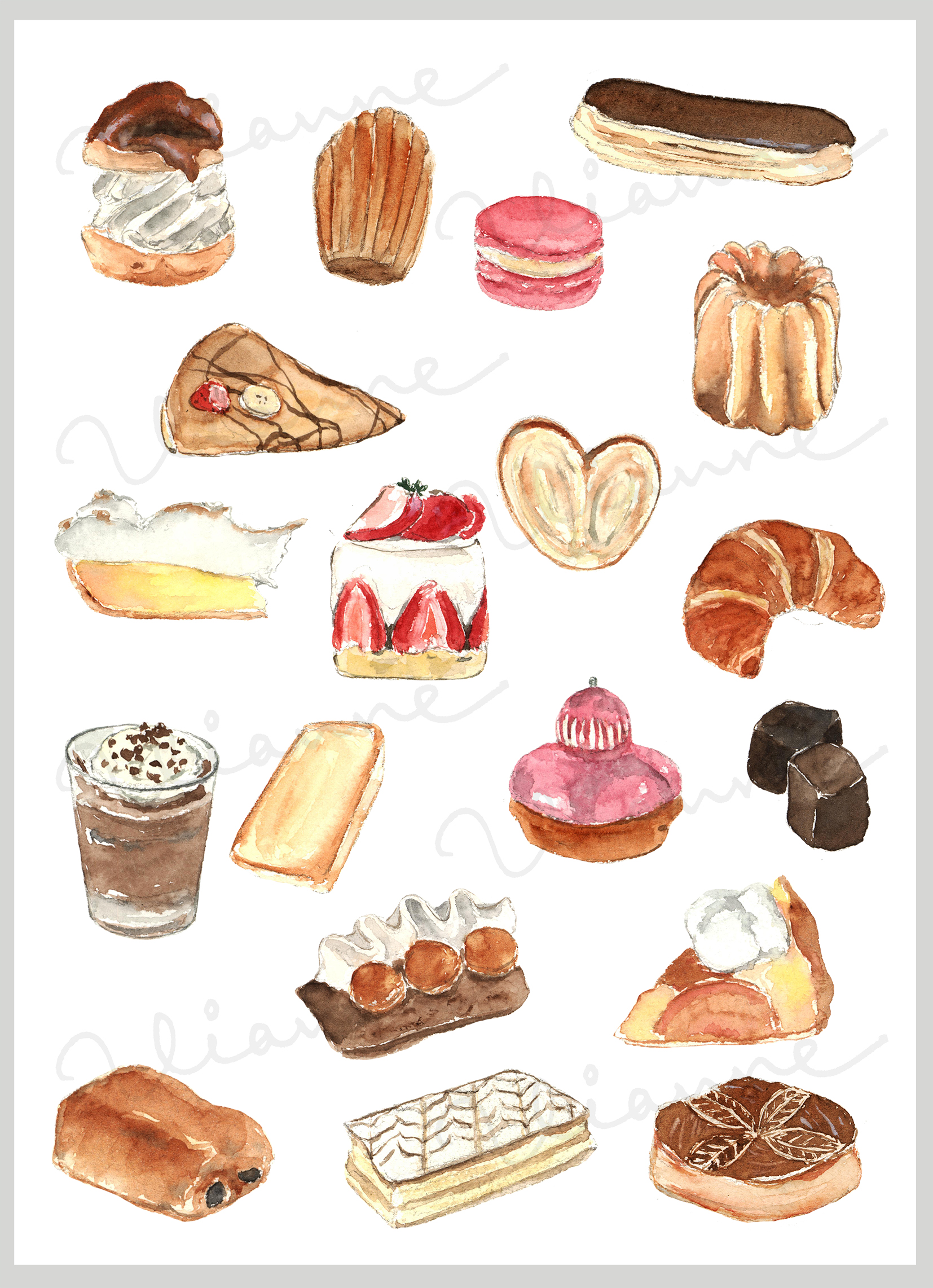 French Pastries Clipart