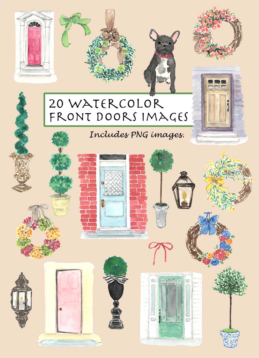 Vintage Front Doors Clipart